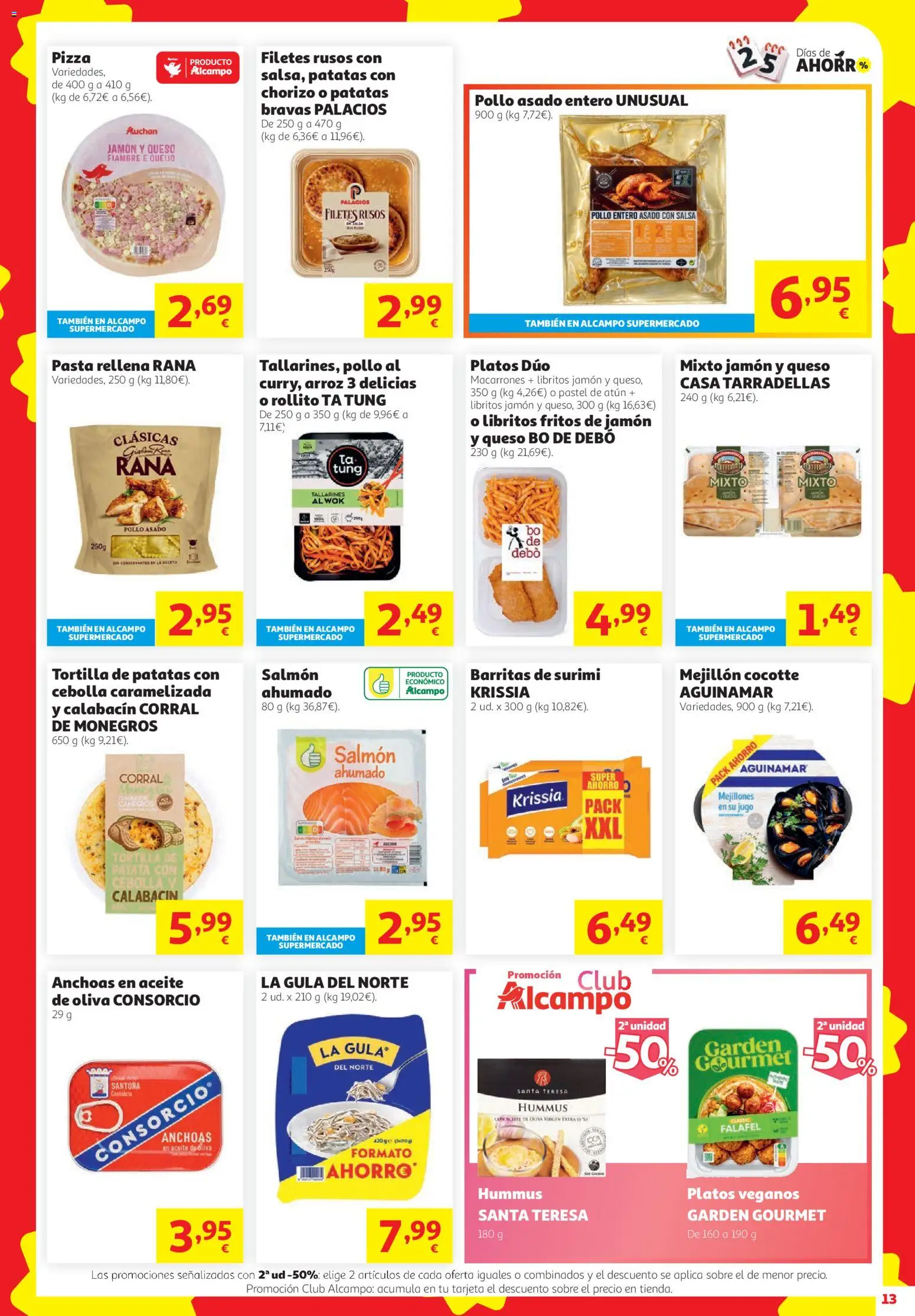 Alcampo HG Ferrol │ válido desde el 08/10/2026 | Página: 13 | Productos: Pollo entero, Atún, Aceite, Cebolla