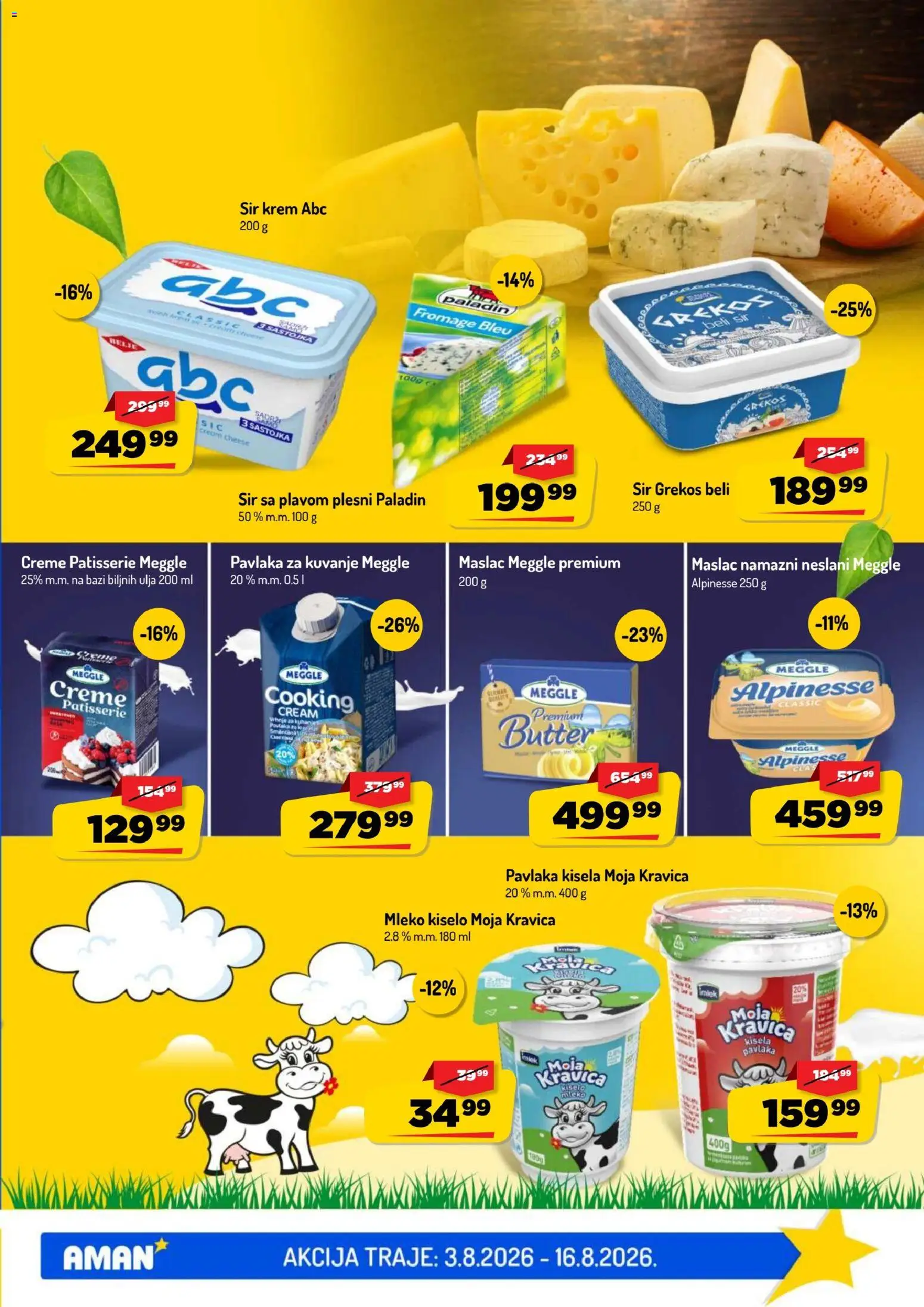 Aman katalog - važi od 03.08.2026 | Strana: 11 | Proizvode: Maslac, Moja kravica, Mleko, Sir