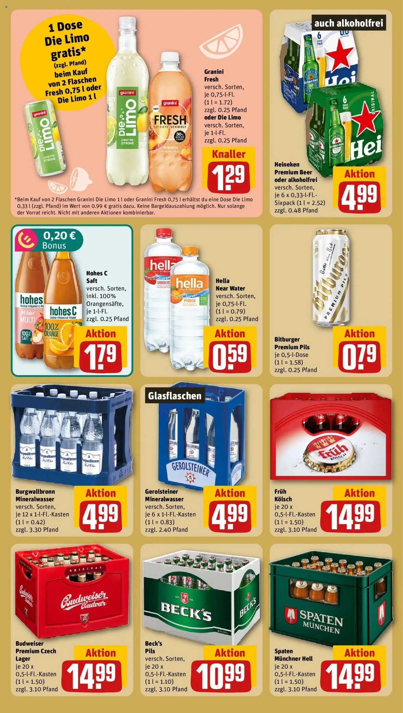 REWE Prospekt ab 21.09.2026 zum Blättern » Angebote | Seite: 28 | Produkte: Pils, Granini, Hohes c, Budweiser
