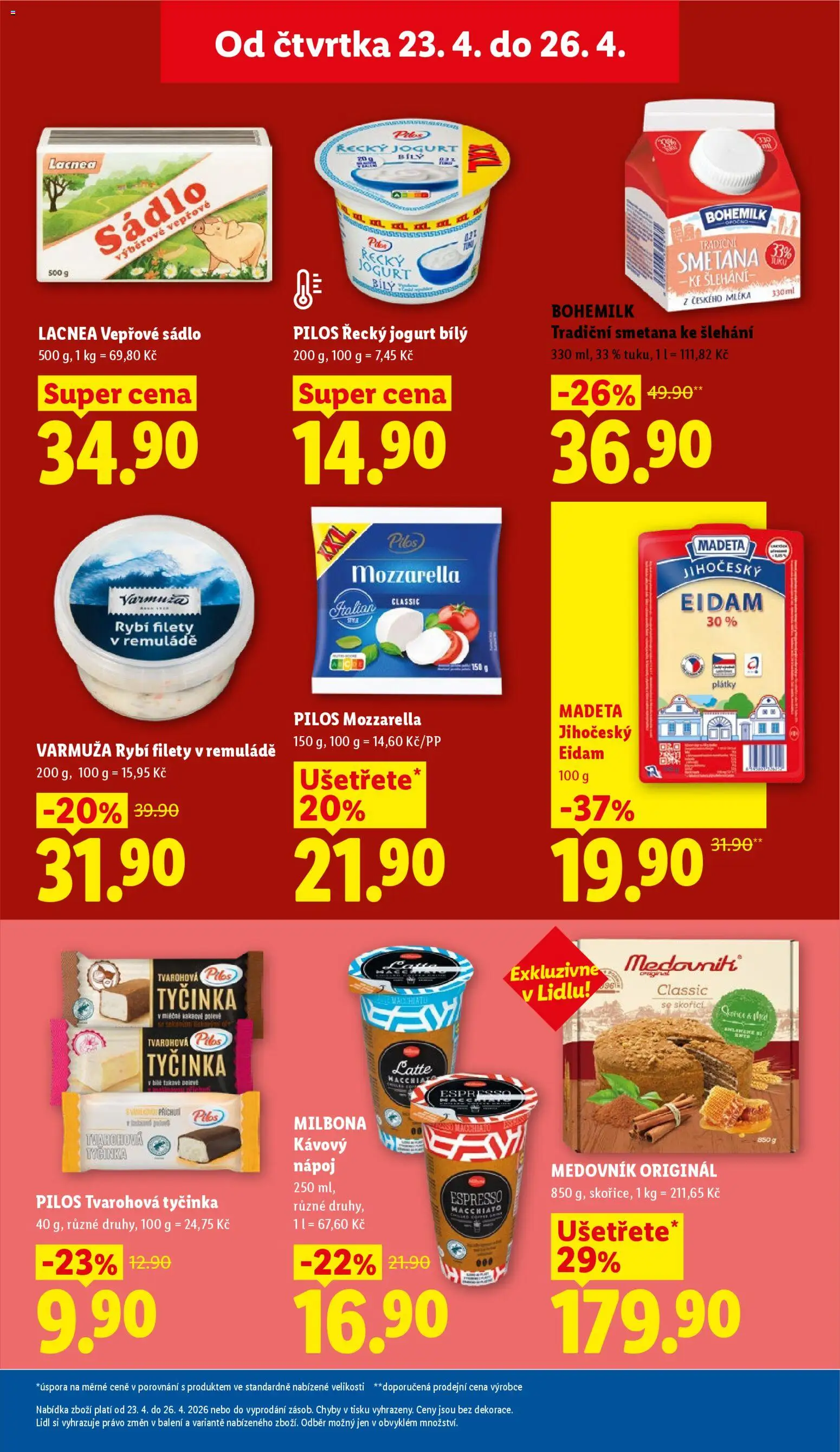 Lidl leták od 23.04.2026 | Strana: 21 | Produkty: Sádlo, Řecký jogurt, Smetana, Smetana ke šlehání