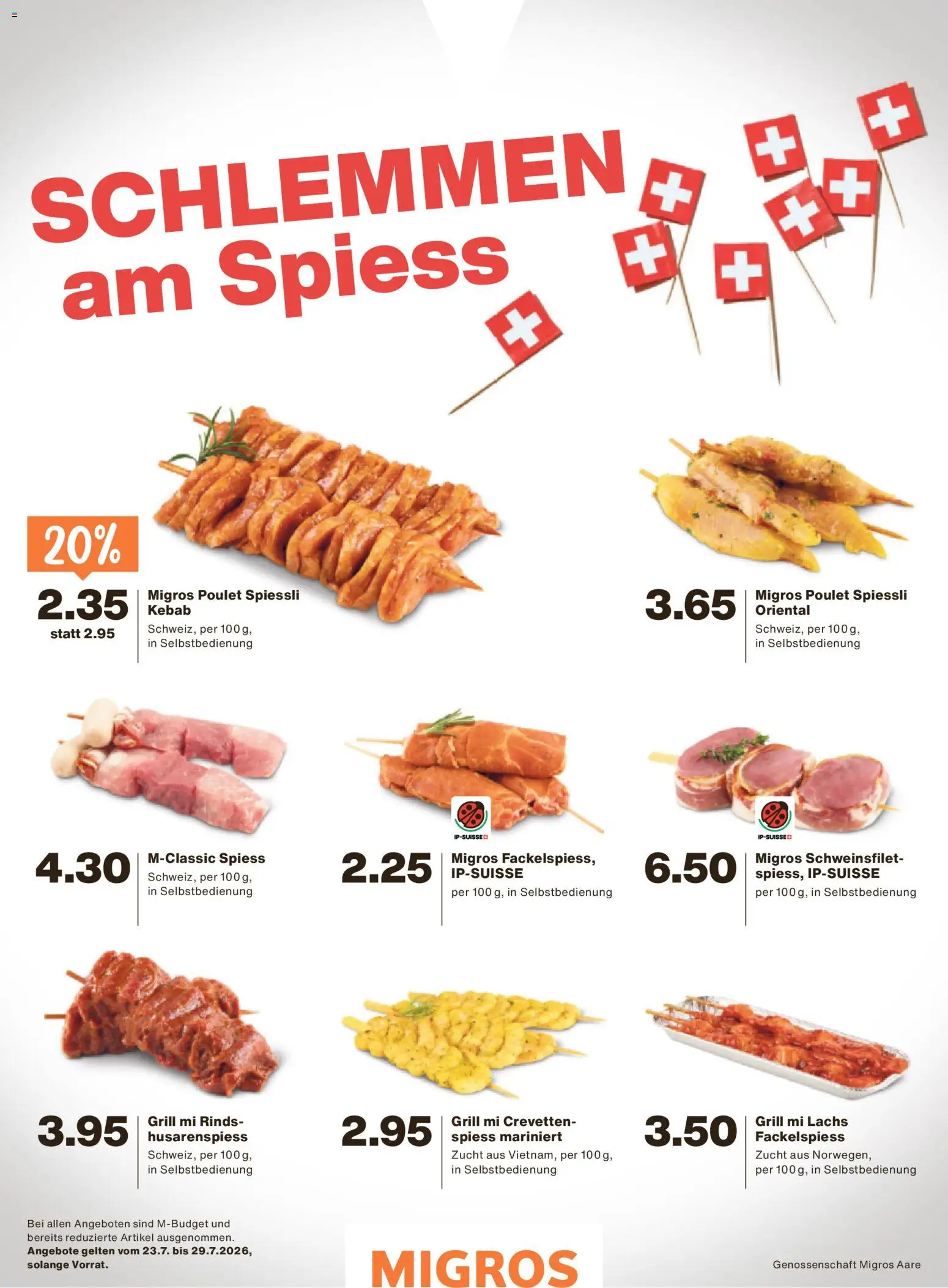 Migros aktionen Magazin – gültig ab 22.07.2026 | Seite: 34 | Produkte: Lachs, Grill
