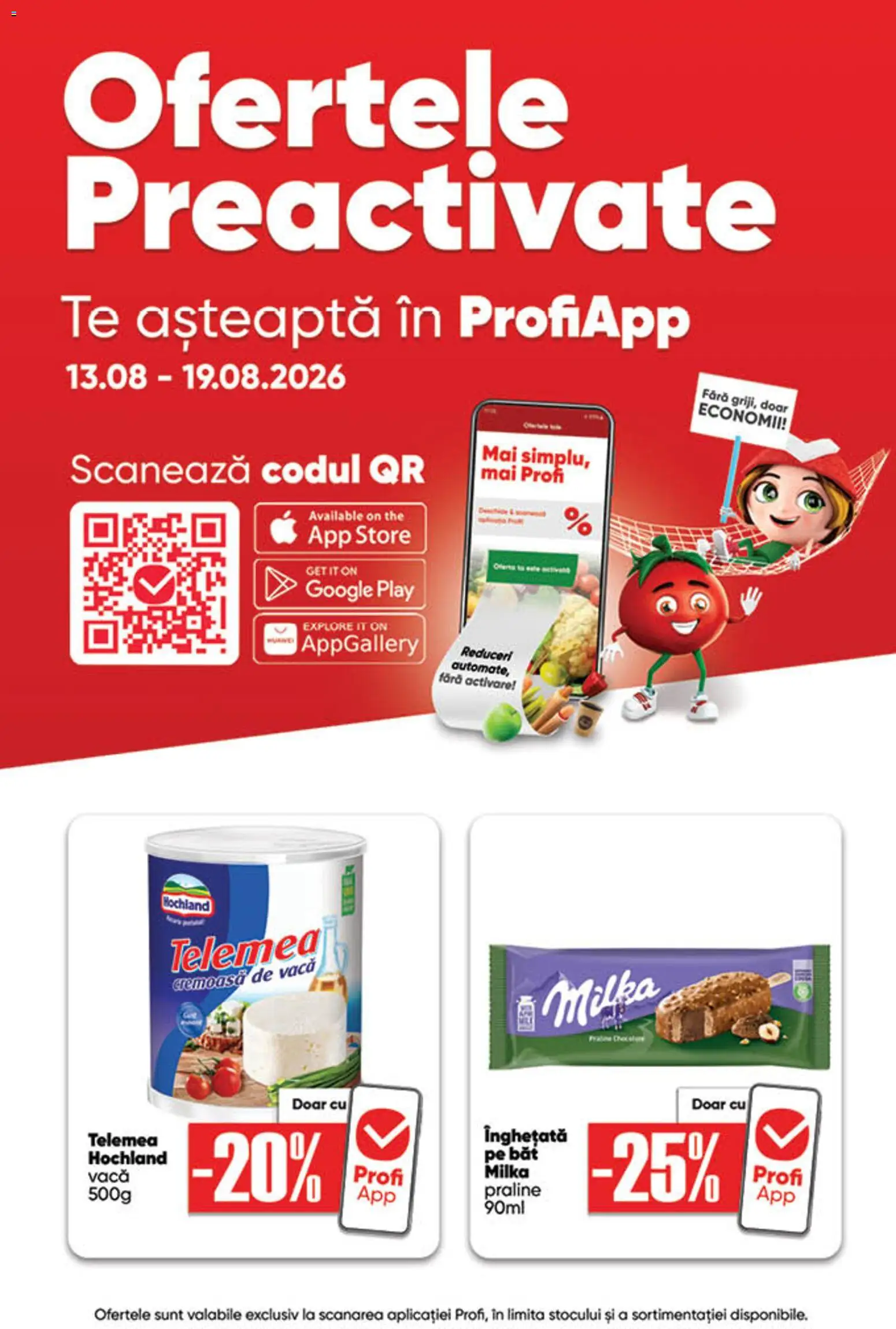 Noul catalog Profi – valabil de la 13.08.2026 | Pagină: 13 | Produse: Praline, Hochland, Înghețată