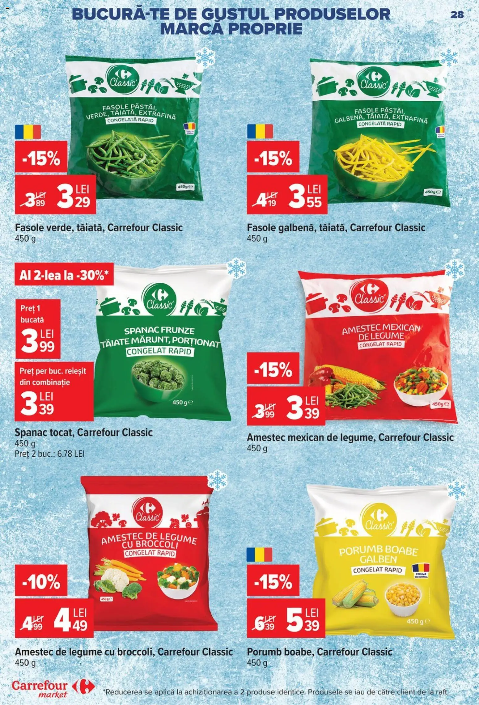 Noul catalog Carrefour – valabil de la 30.09.2026 | Pagină: 28 | Produse: Aplică, Raft, Broccoli, Porumb