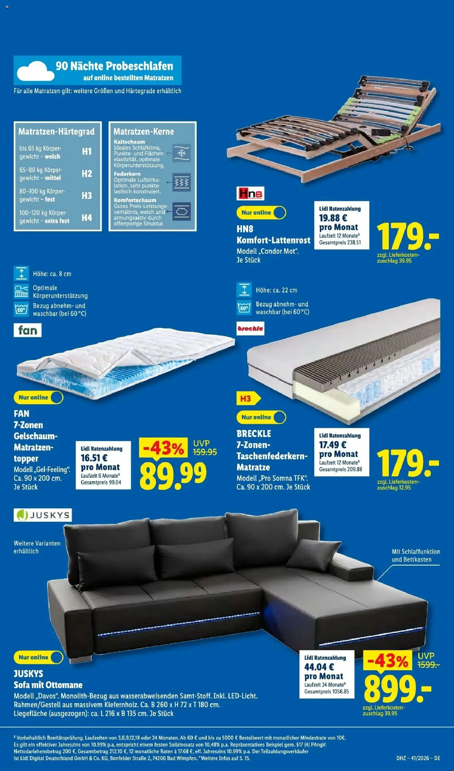 Lidl Prospekt Senftenberg (ab 05.10.2026) zum Blättern » Angebote | Seite: 7 | Produkte: Gewicht, Matratze, Topper, Bad