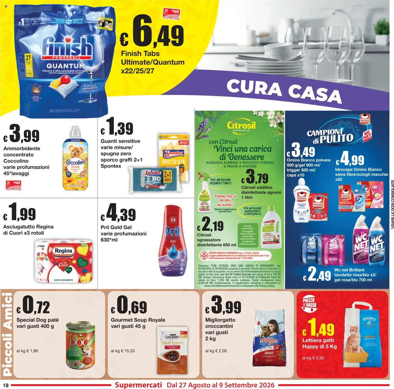 Volantino Sì con Te del 27/08/2026 | Pagina: 18 | Prodotti: Spugna, Ammorbidente, Guanti, Trolley