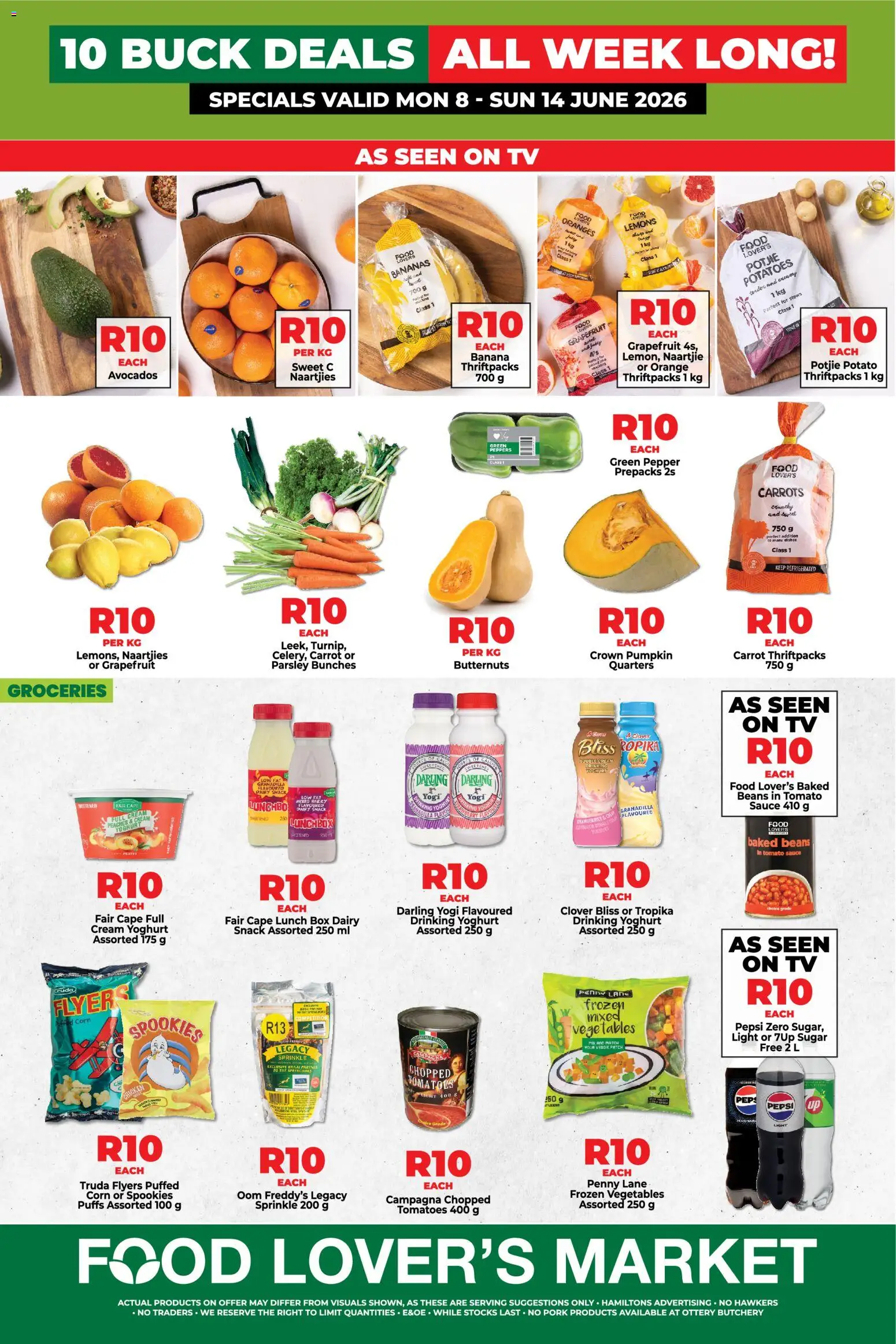 New Food Lover's Market catalogue – valid from 08.06.2026 | Page: 1 | Products: Baked beans, Bananas, Vegetables, Sugar