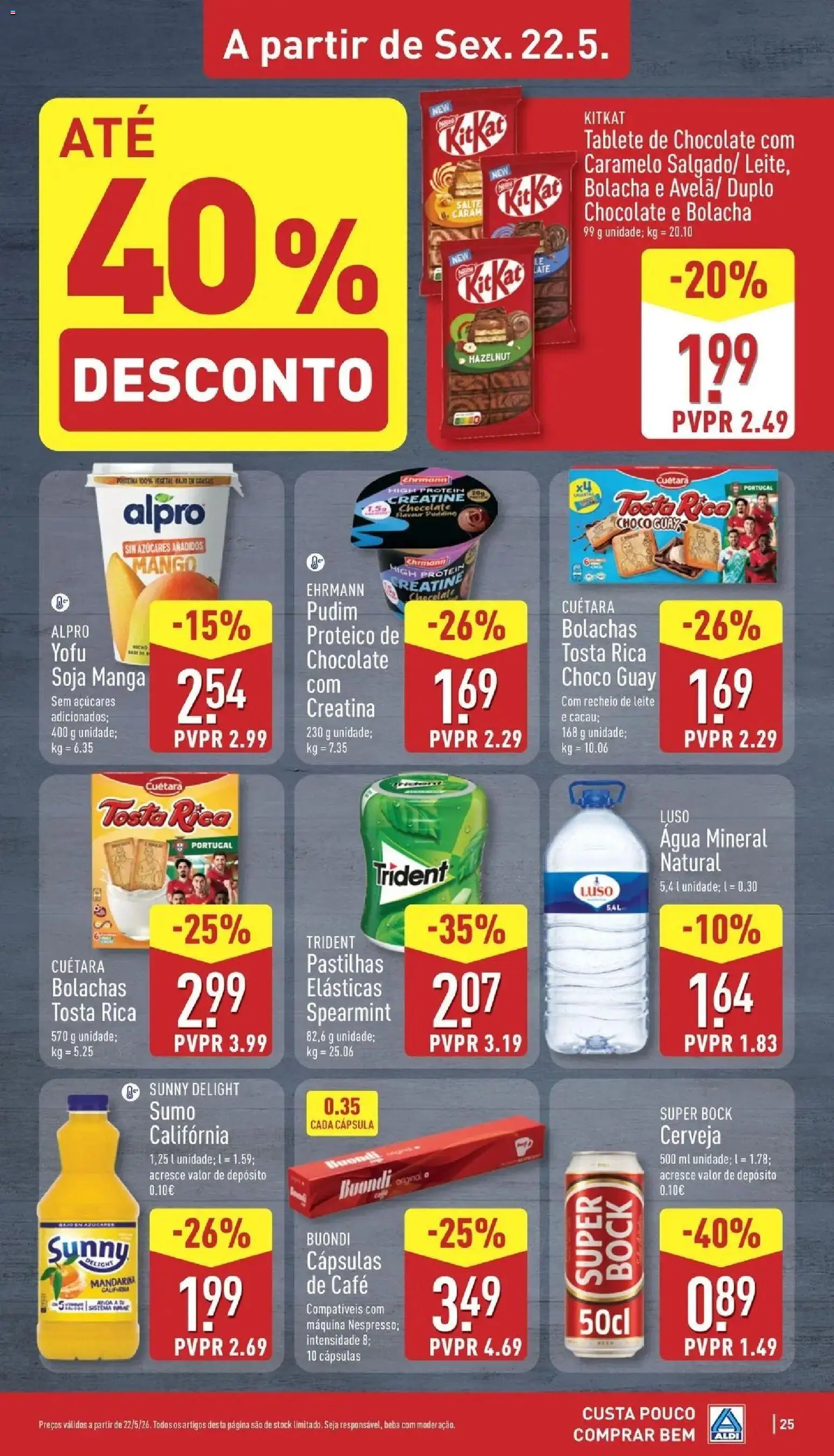 Aldi Folheto Setúbal  │ válido de 18.05.2026 | Página: 25 | Produtos: Agua, Pudim, Leite, Café