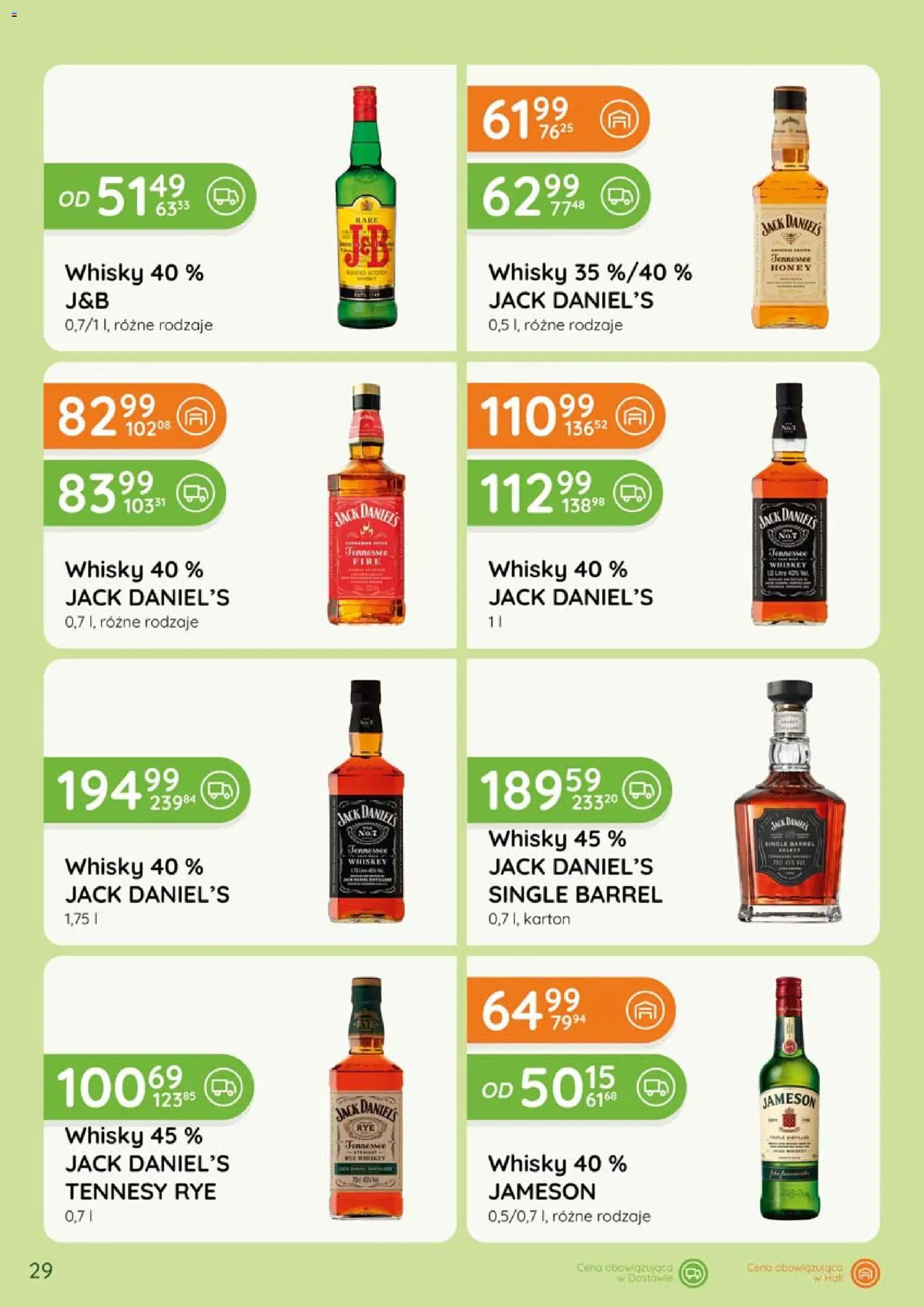 Eurocash gazetka - Katalog Alkoholowy od 01.05.2026 | Strona: 29 | Produkty: Jameson, Jack Daniel's, Whisky