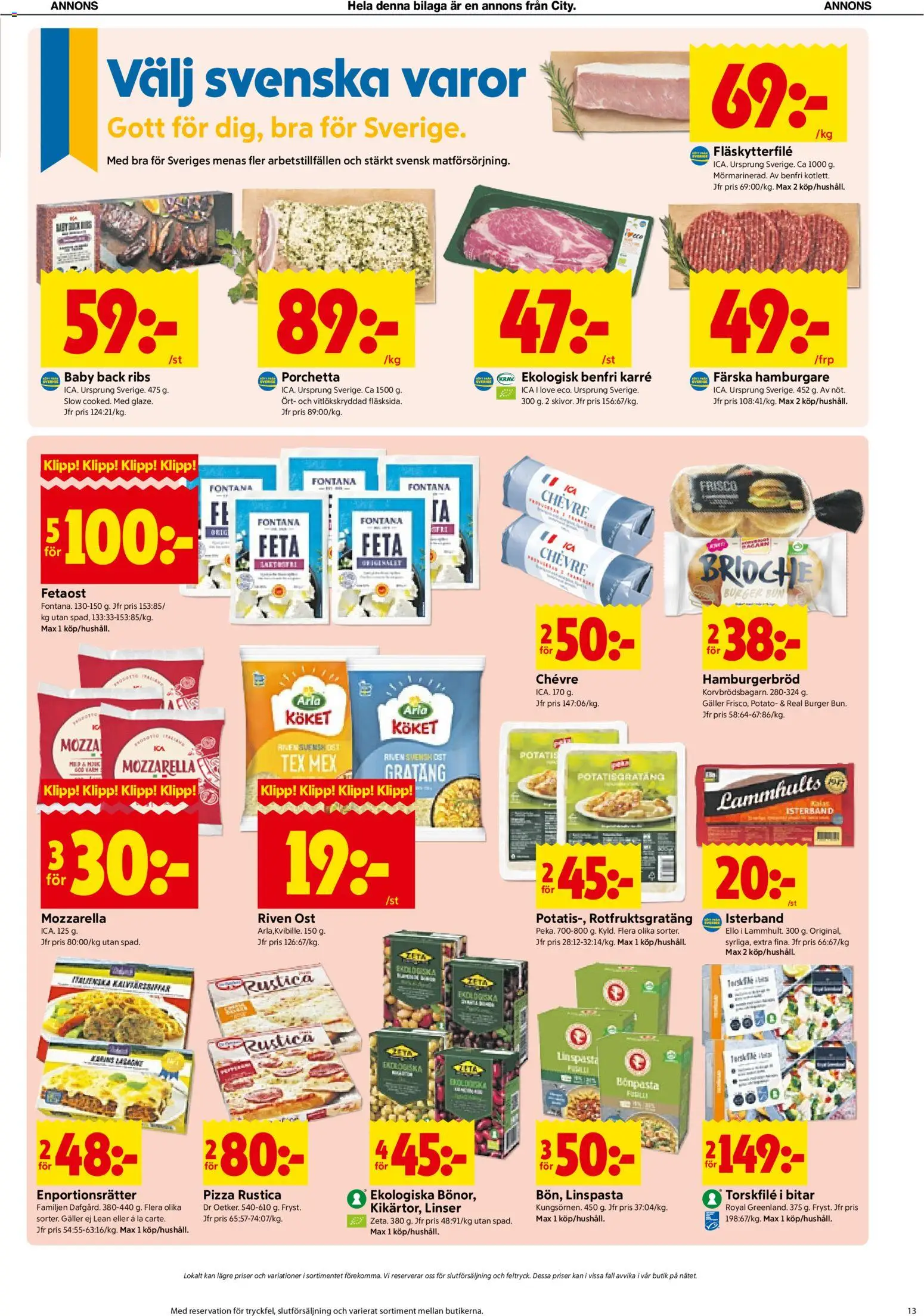 ICA Kvantum reklamblad aktuell från 12/10/2026 | Sida: 13 | Produkter: Mozzarella, Torskfile, Ost, Pizza