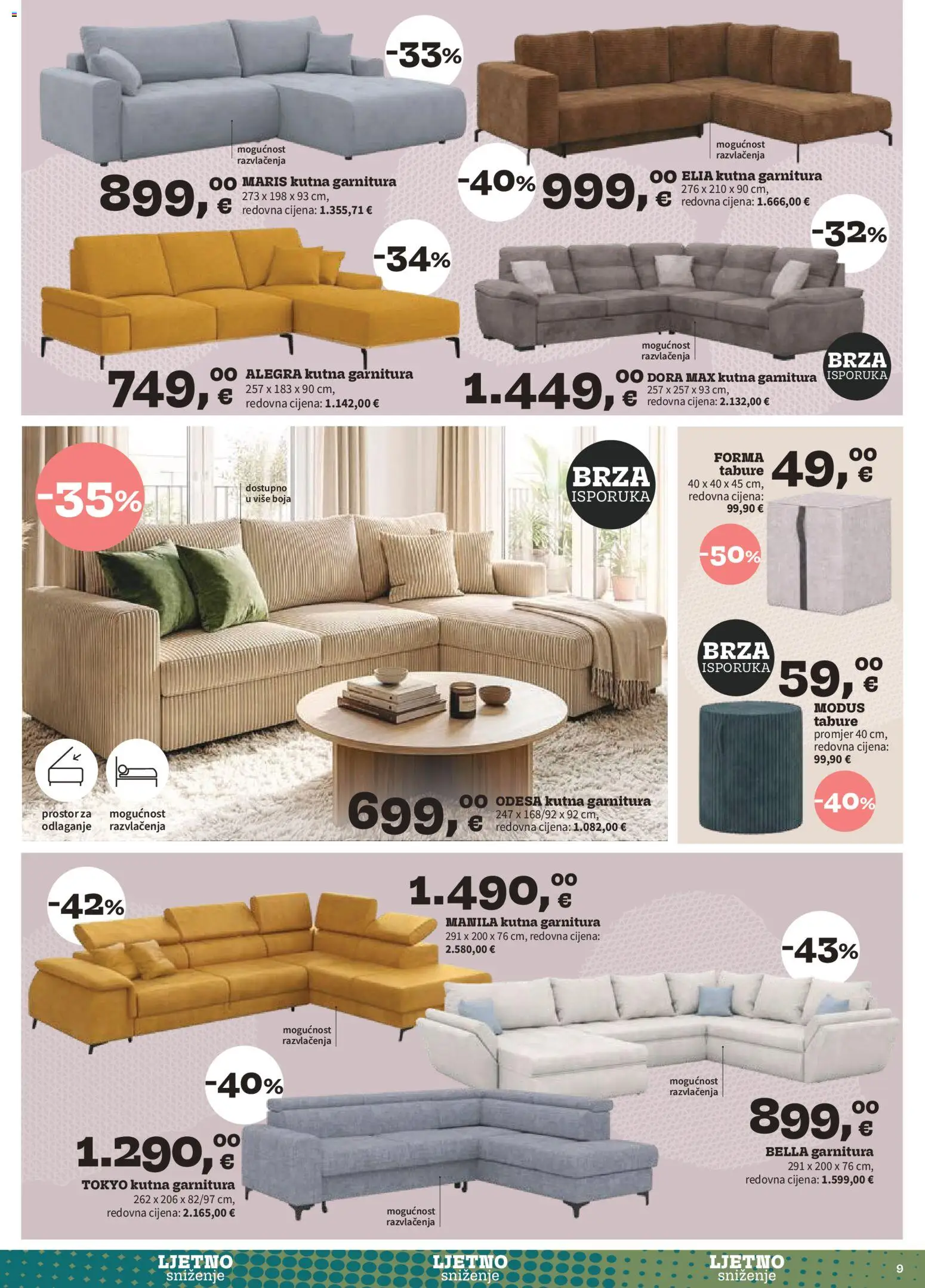 Prima katalog | vrijedi od 01.08.2026 | Stranica: 9 | Proizvodi: Tabure, Kutna garnitura
