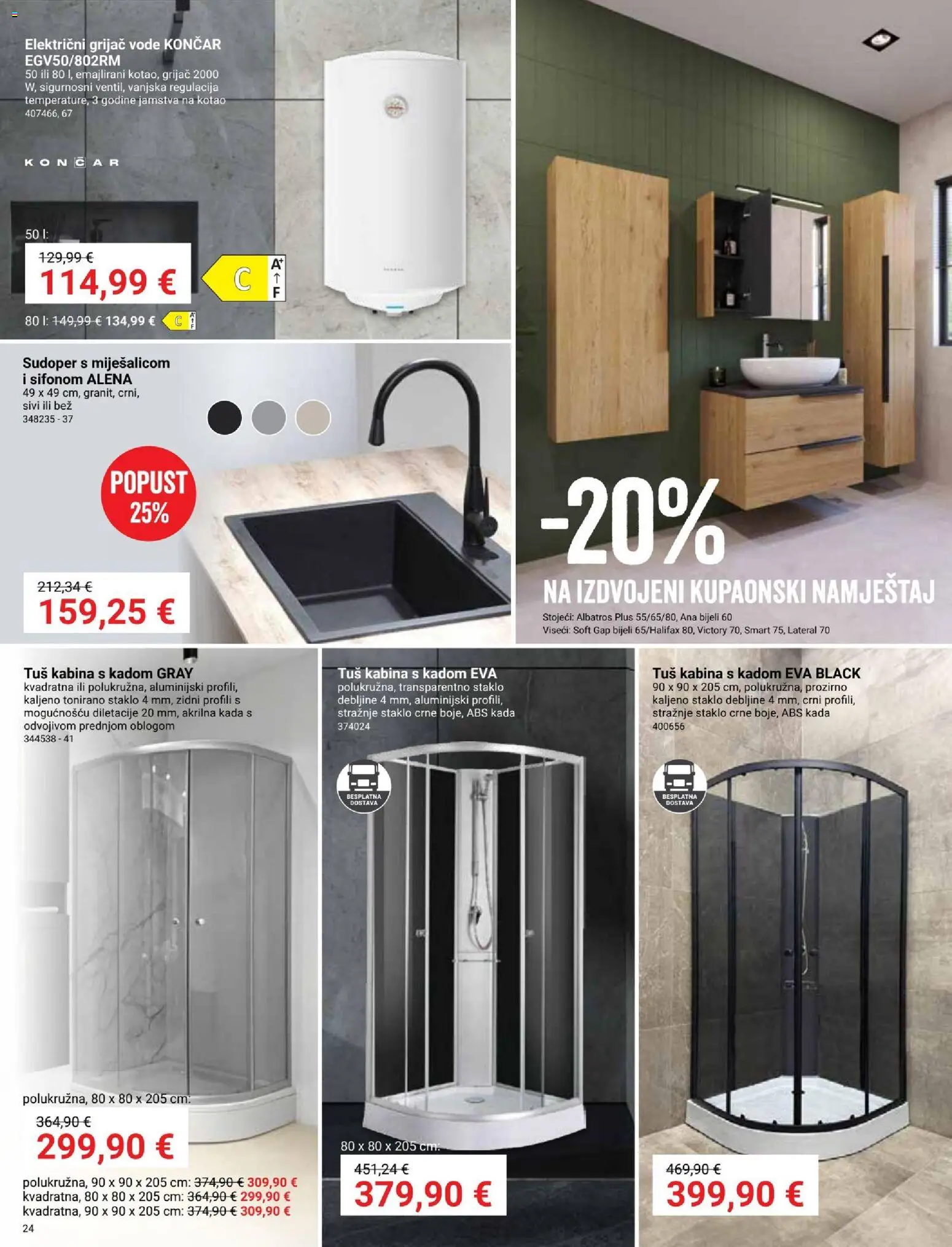 Pevex katalog | vrijedi od 23.07.2026 | Stranica: 24 | Proizvodi: Tuš, Tuš kabina