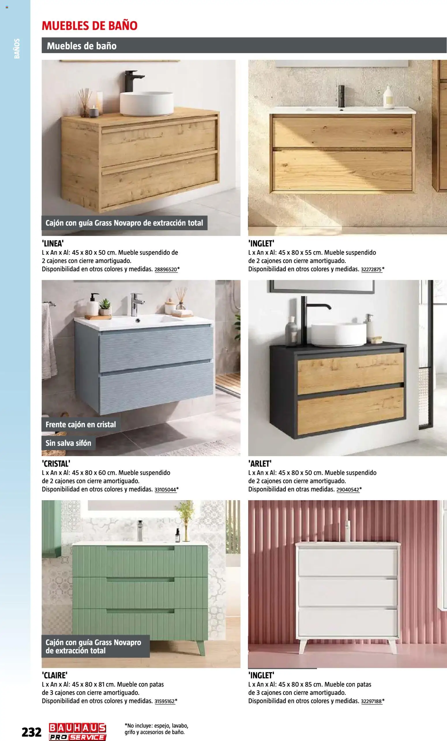 Bauhaus ProService │ válido desde el 11/05/2026 | Página: 232 | Productos: Muebles, Baño