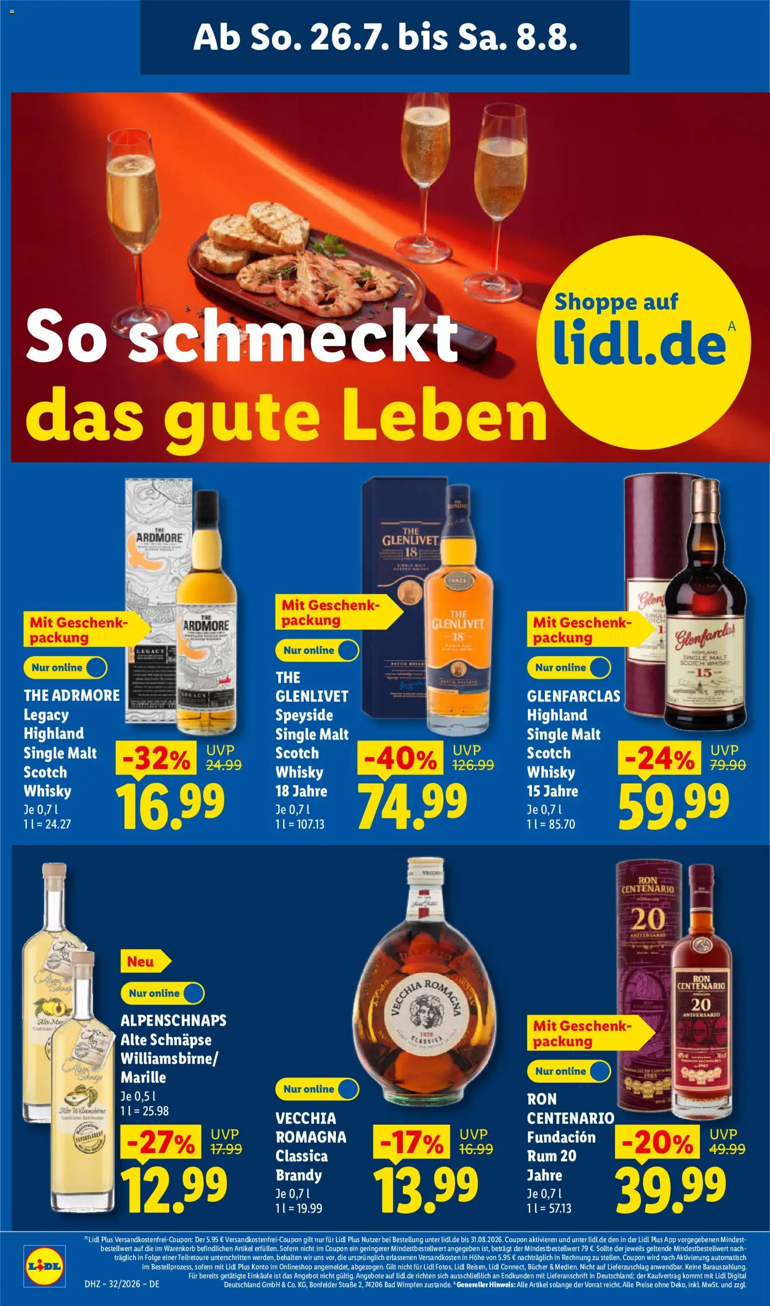 Lidl Německo leták od 03.08.2026 | Strana: 22 | Produkty: Rum, Whisky, Brandy