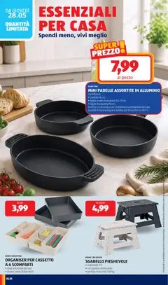 Anteprima del volantino MINI PADELLE ASSORTITE IN ALLUMINIO, a scelta tra: • padella 16 cm • teglia ovale da portata 21 x 15 cm • teglia da portata 16 cm interno in ceramica con rivestimento antiaderente ILAG lavabili in lavastoviglie e adatte per forno fino a 200° C valido a partire dal 25.05.2026 | Pagina: 24 | Prodotti: Lavastoviglie, Padella, Forno, Alluminio