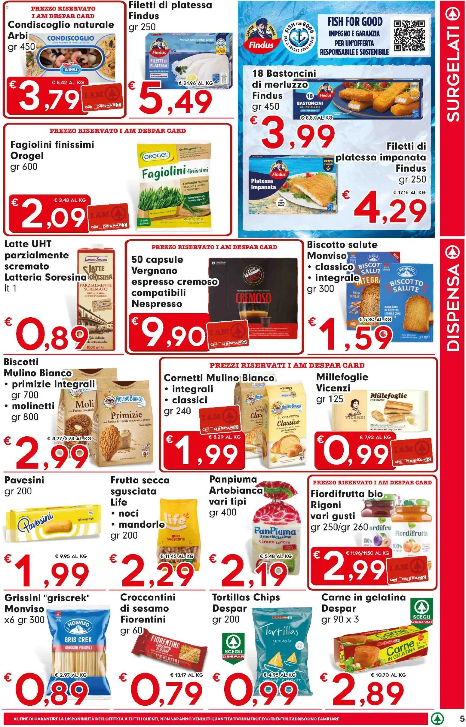 Volantino Despar del 16/07/2026 | Pagina: 5 | Prodotti: Caffè, Cd, Grissini, Fagiolini