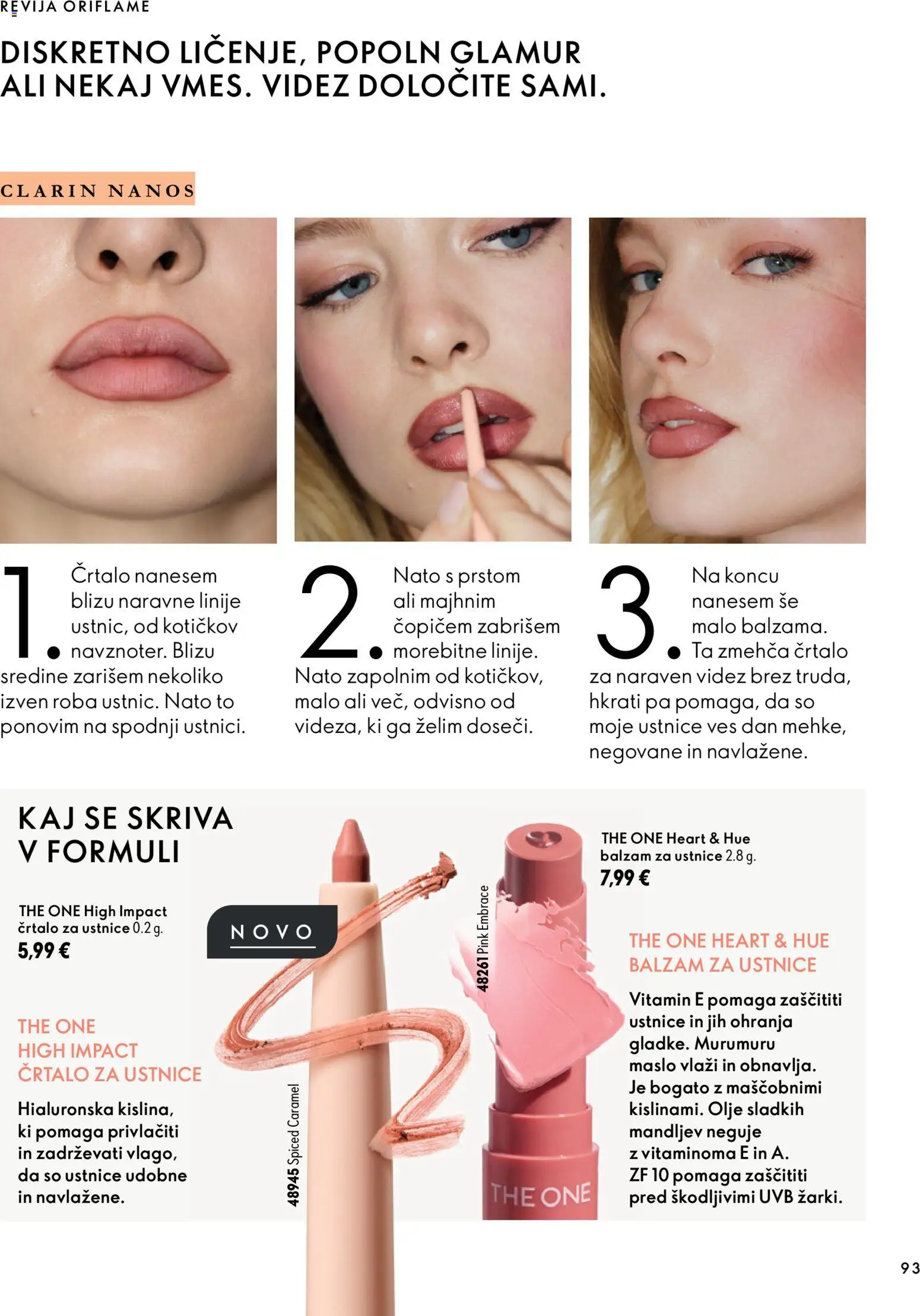 Novi Oriflame katalog ponudbe – veljaven od 07.10.2026 | Stran: 93 | Izdelki: Balzam za ustnice, Revija, Maslo, Olje