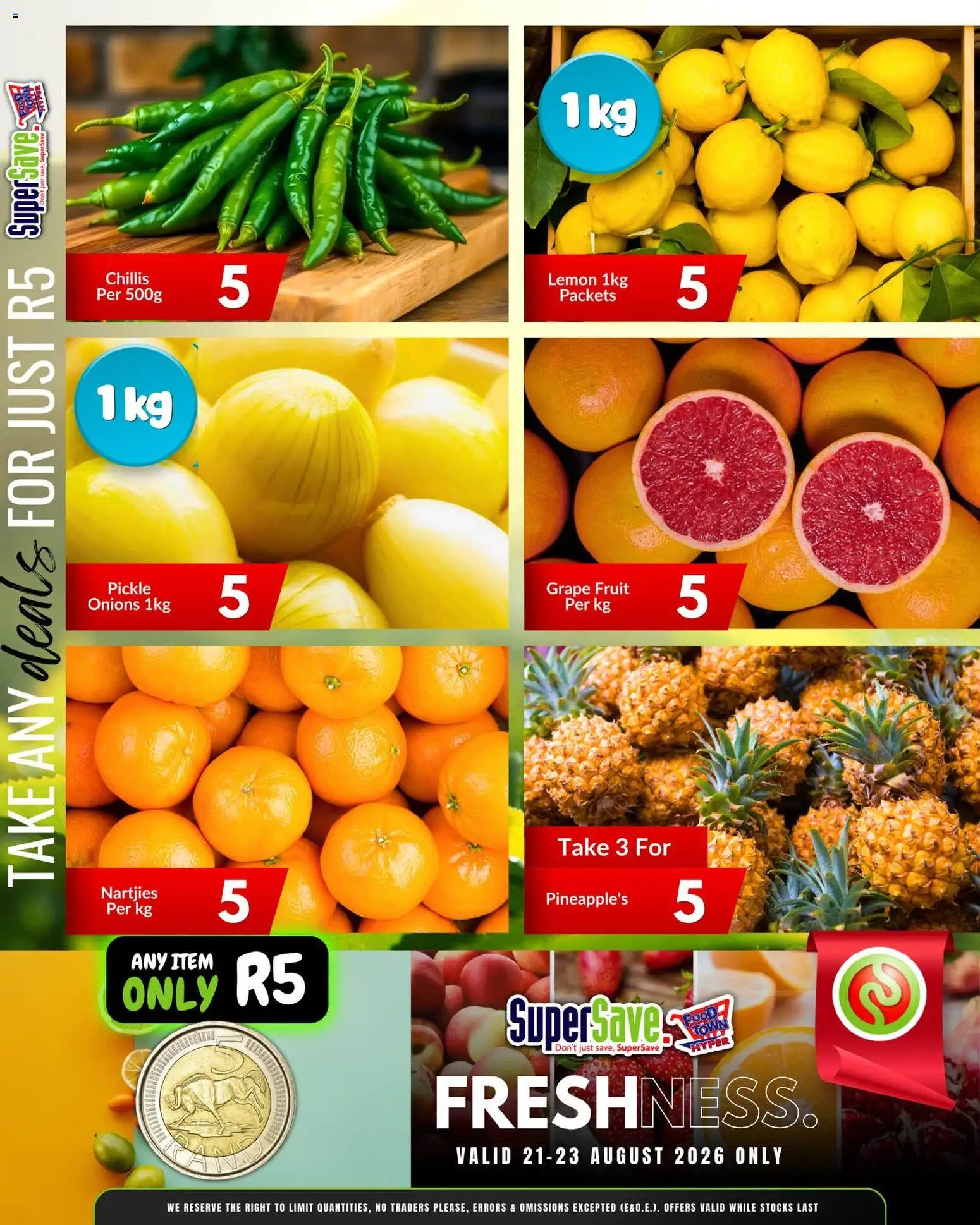 New Super Save catalogue – valid from 21/08/2026 | Page: 3 | Products: Onions, Fruit, Lemon