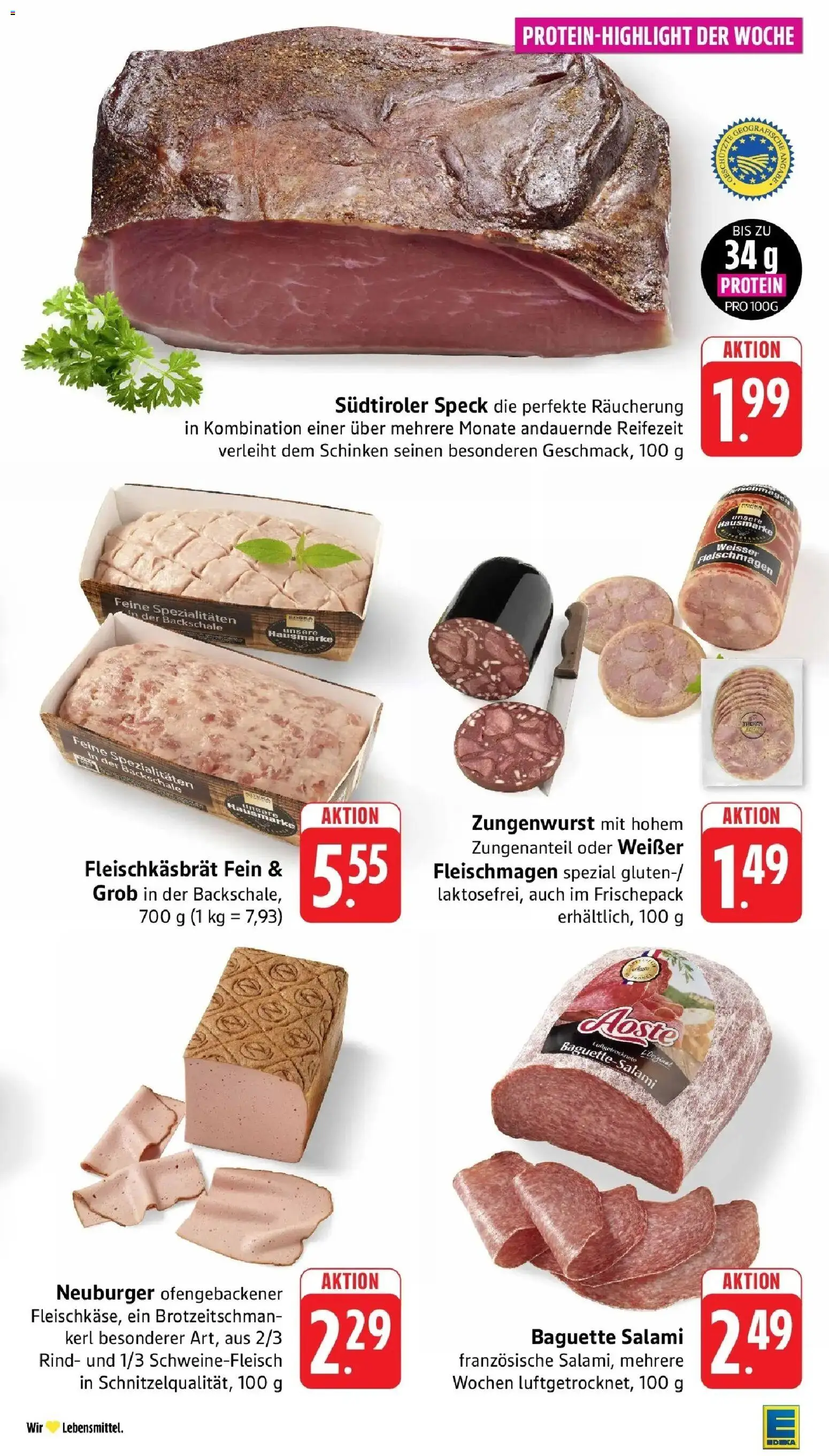E center Prospekt Tübingen (ab 24.08.2026) zum Blättern | Seite: 7 | Produkte: Spezialitäten, Baguette, Salami, Schweinefleisch