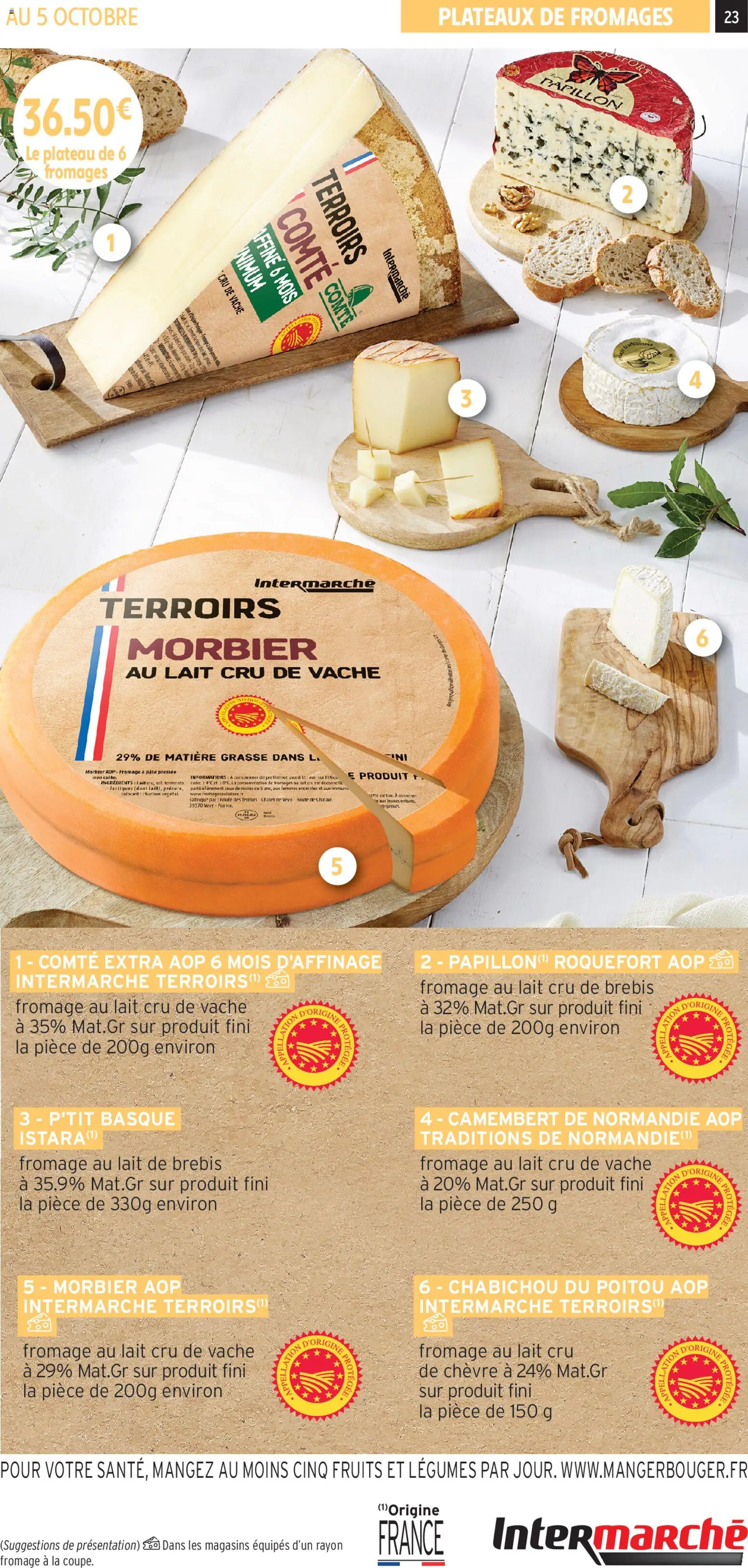 {H1} | Page: 23 | Produits: Plateau, Morbier aop, Fromage, Camembert