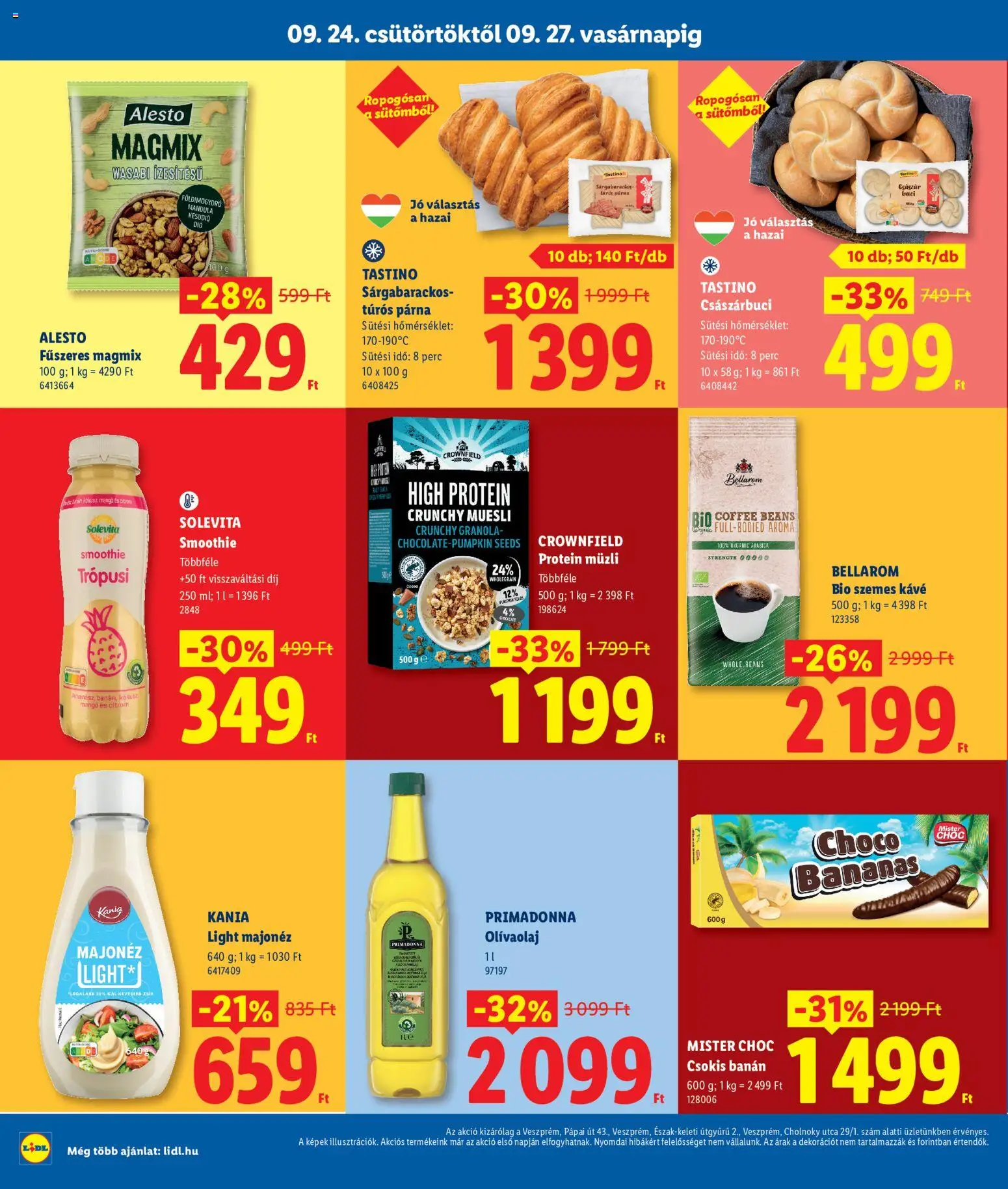 Lidl akciós ujság - amely érvényes a következő dátumtól: 2026.09.24. | Oldal: 6 | Termékek: Párna, Kávé, Olívaolaj, Mangó