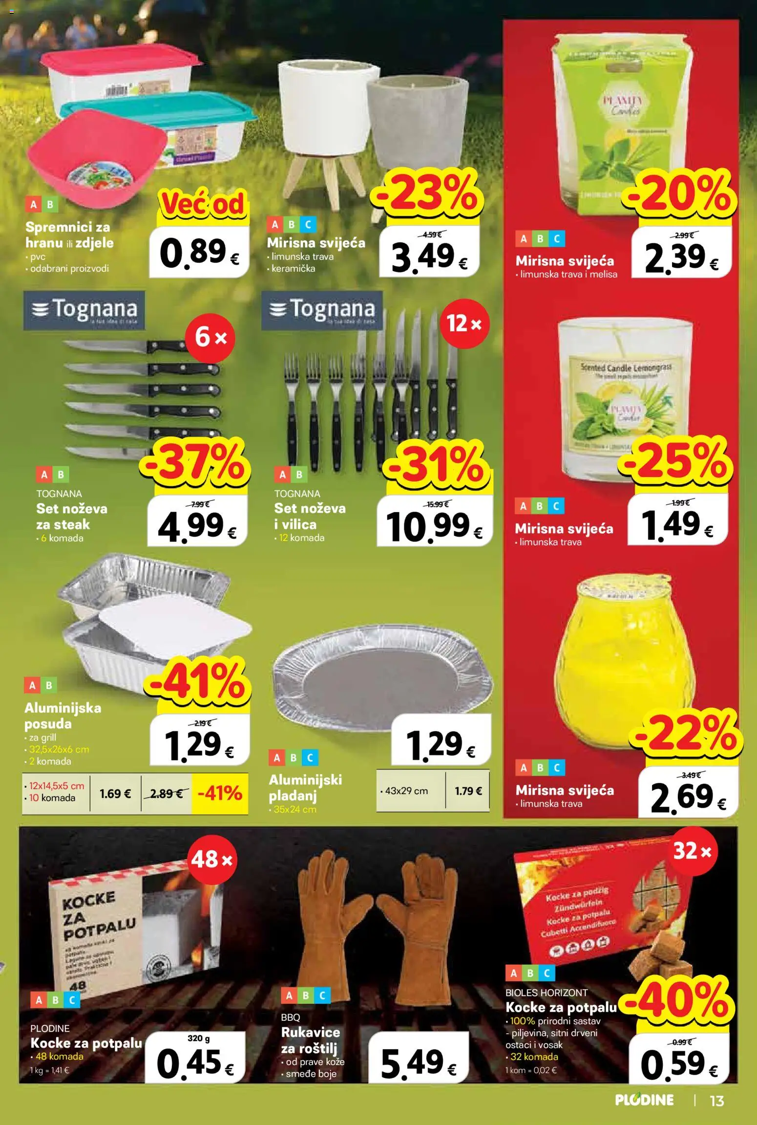 Plodine katalog | vrijedi od 29.04.2026 | Stranica: 13 | Proizvodi: Tognana, Kocke za potpalu, Rukavice, Pladanj