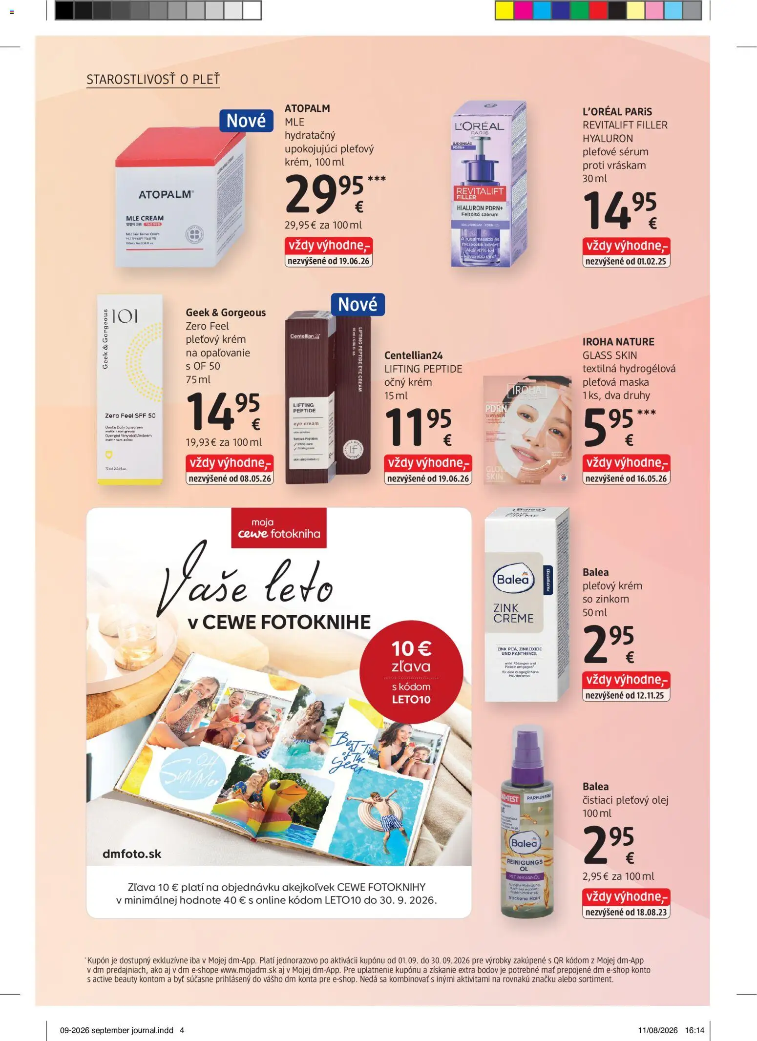 Nové dm drogerie akcie – leták je platný od 01.09.2026 | Strana: 4 | Produkty: Olej, Maska, Krém