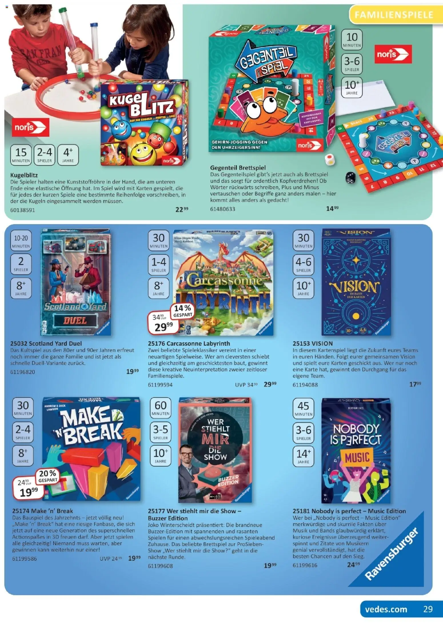 Vedes Spiele-, Buch- und Kreativprospekt – gültig ab 24.08.2026 | Seite: 29 | Produkte: Spiel