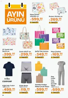 23 Temmuz 2026 tarihinden itibaren geçerli olan Migros kataloğu önizlemesi | Sayfa: 138 | Ürünler: Yastık, Yastık kılıfı, Çanta, Masa örtüsü