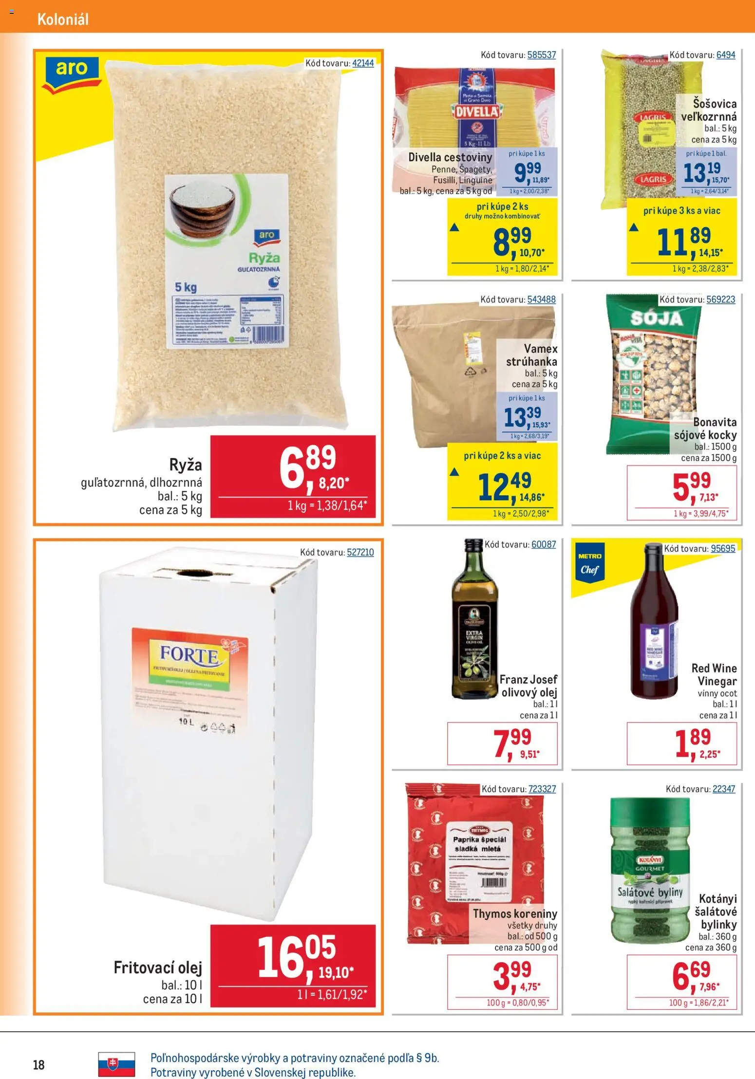 Nové Metro akcie – leták je platný od 15.07.2026 | Strana: 18 | Produkty: Paprika, Ryža, Cestoviny, Šošovica