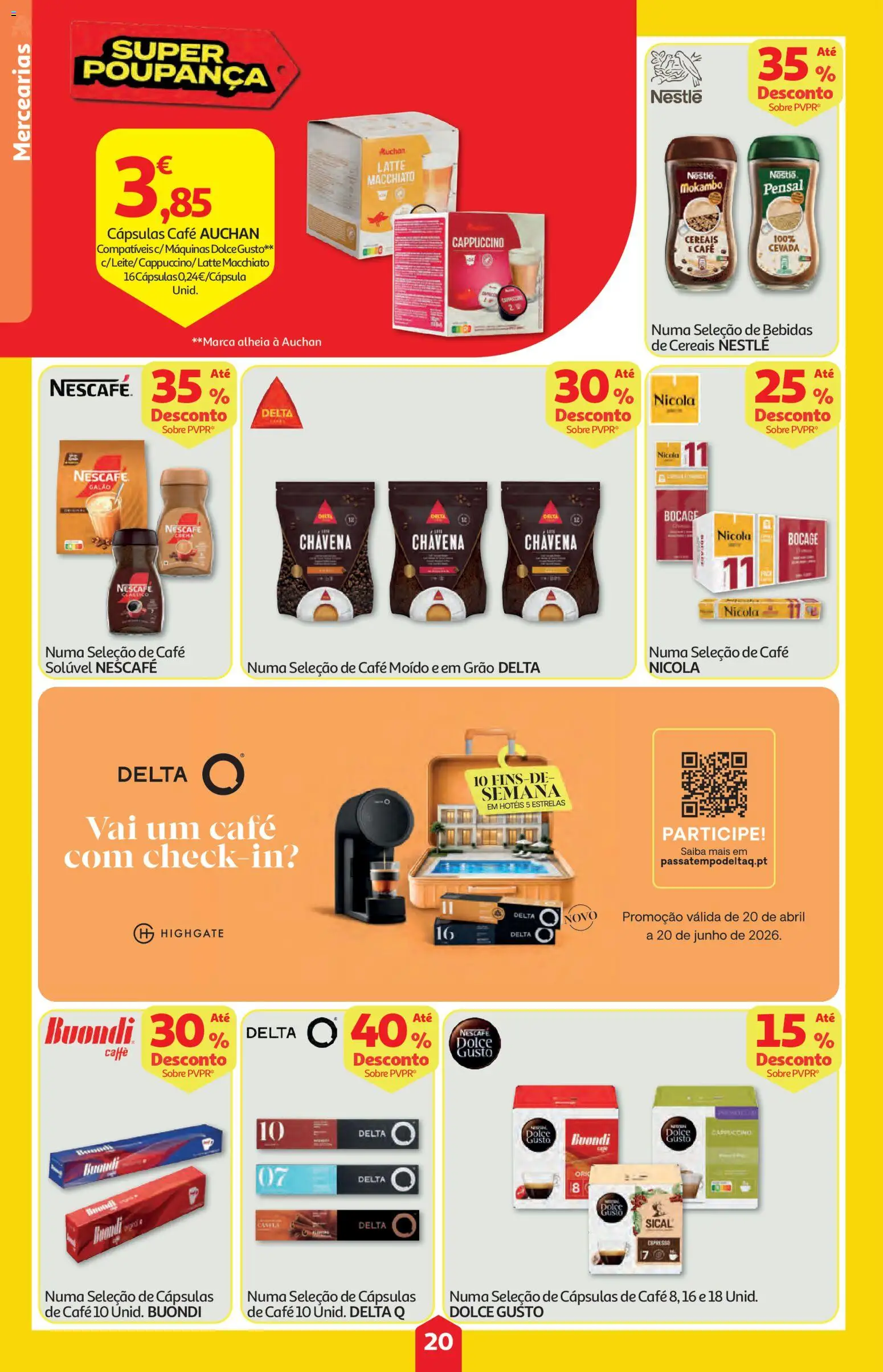 Auchan folheto │ válido de 11.06.2026 | Página: 20 | Produtos: Cápsulas café, Nestlé, Dolce gusto, Cereais