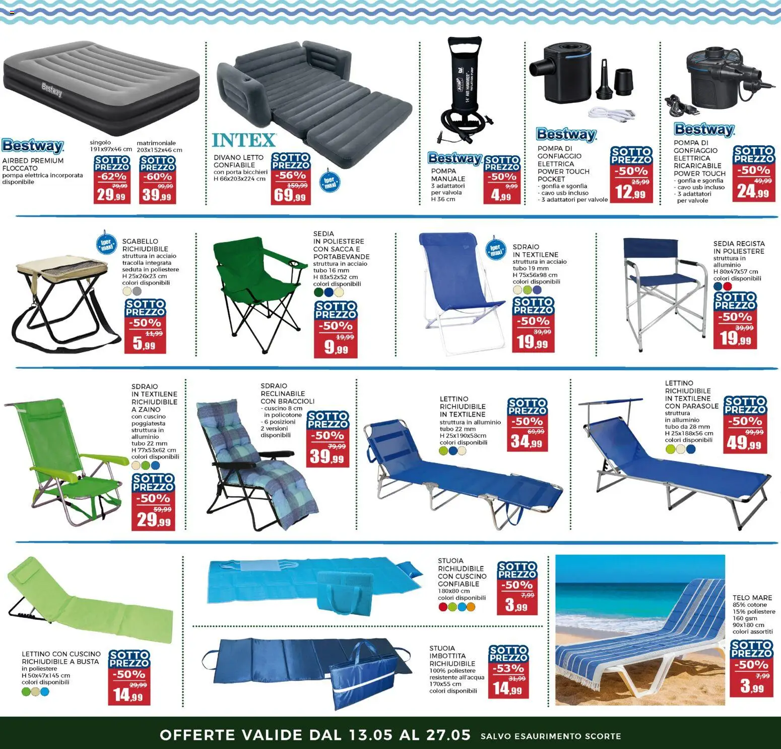 Volantino Happy Casa del 13.05.2026 | Pagina: 30 | Prodotti: Divano letto, Sdraio, Tubo, Lettino
