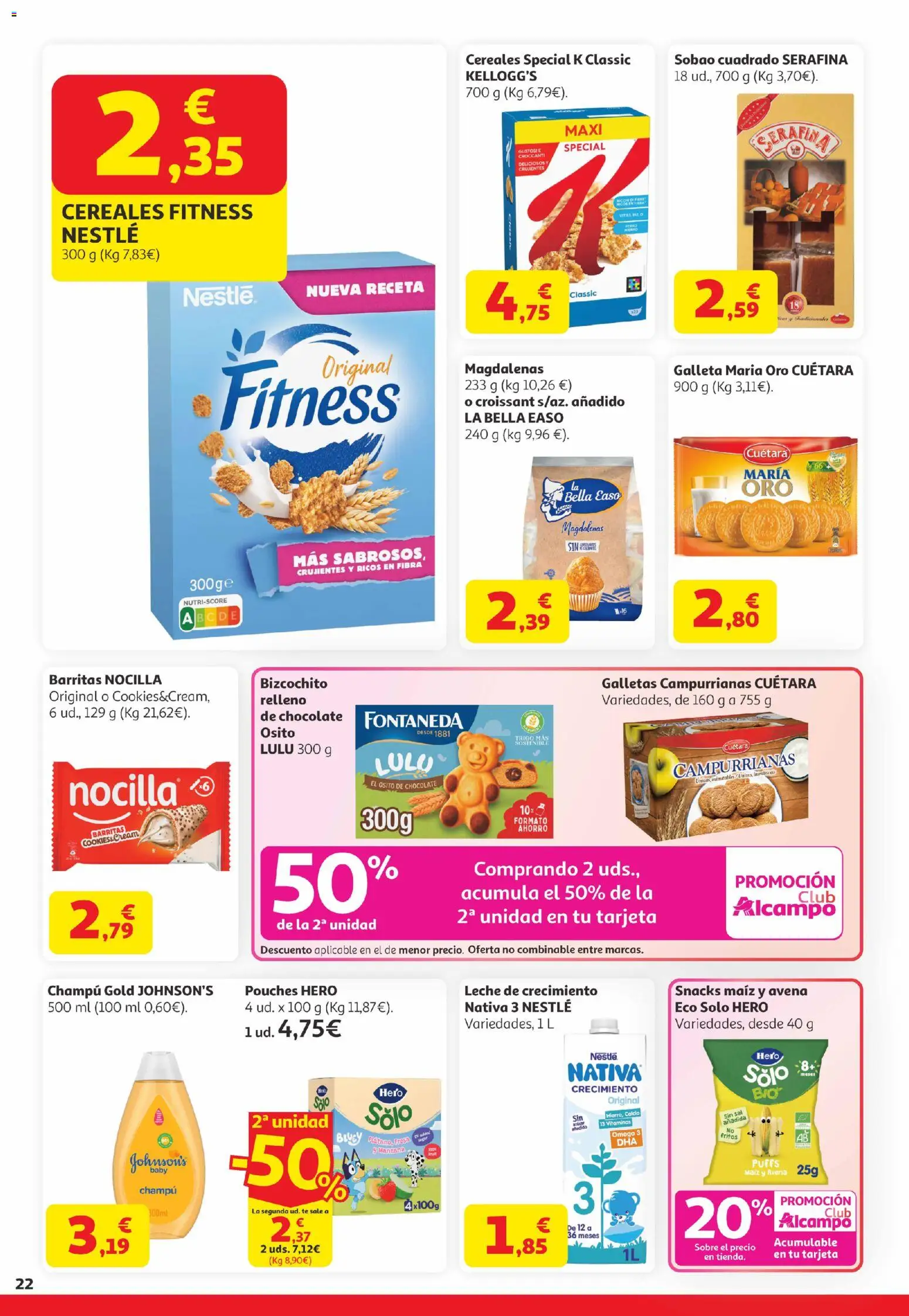 Alcampo Canarias │ válido desde el 07.04.2026 | Página: 22 | Productos: Δοχείο φοντί, Leche, Manzana, Cereales Fitness