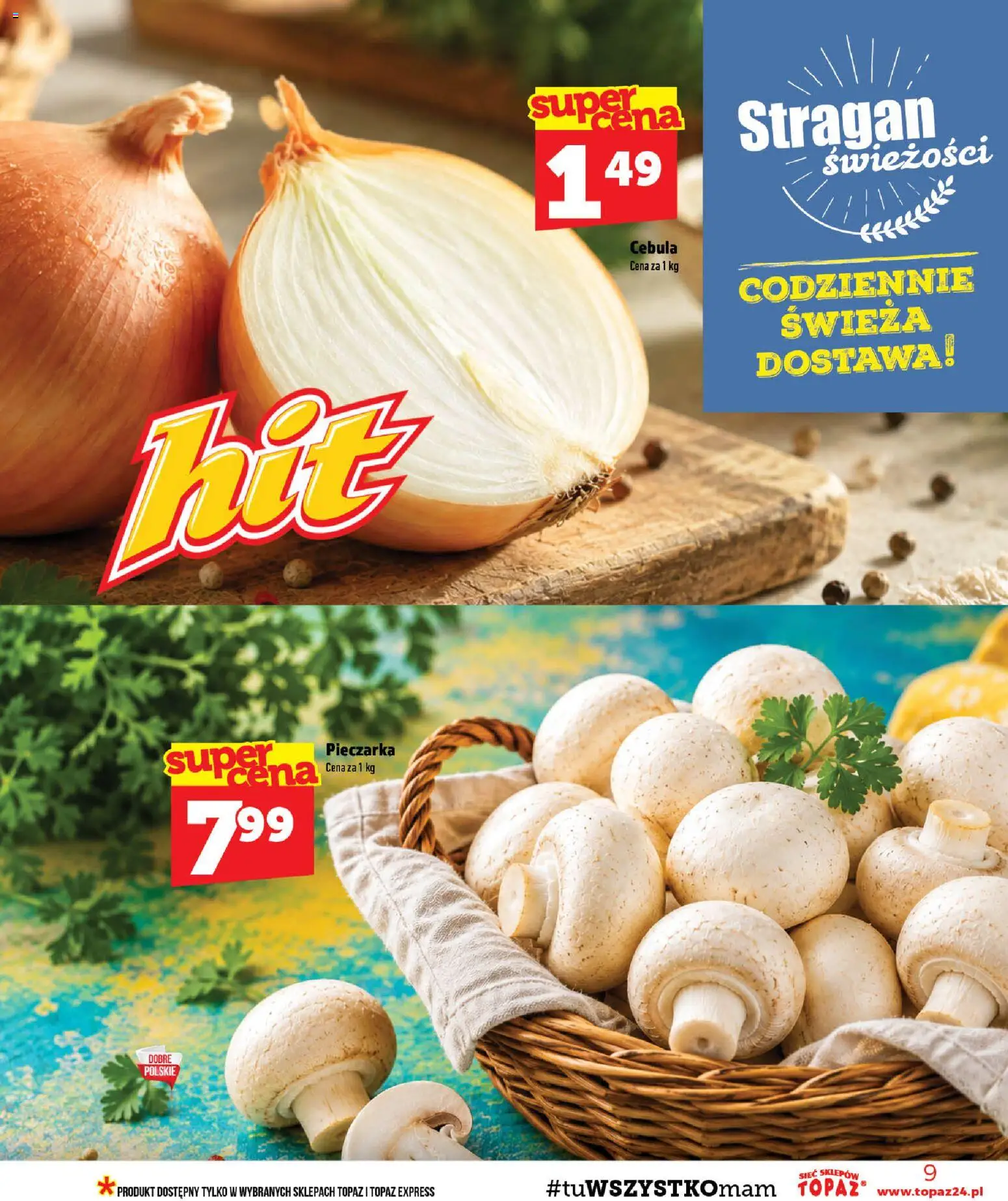 Topaz gazetka od 13.08.2026 | Strona: 9 | Produkty: Cebula