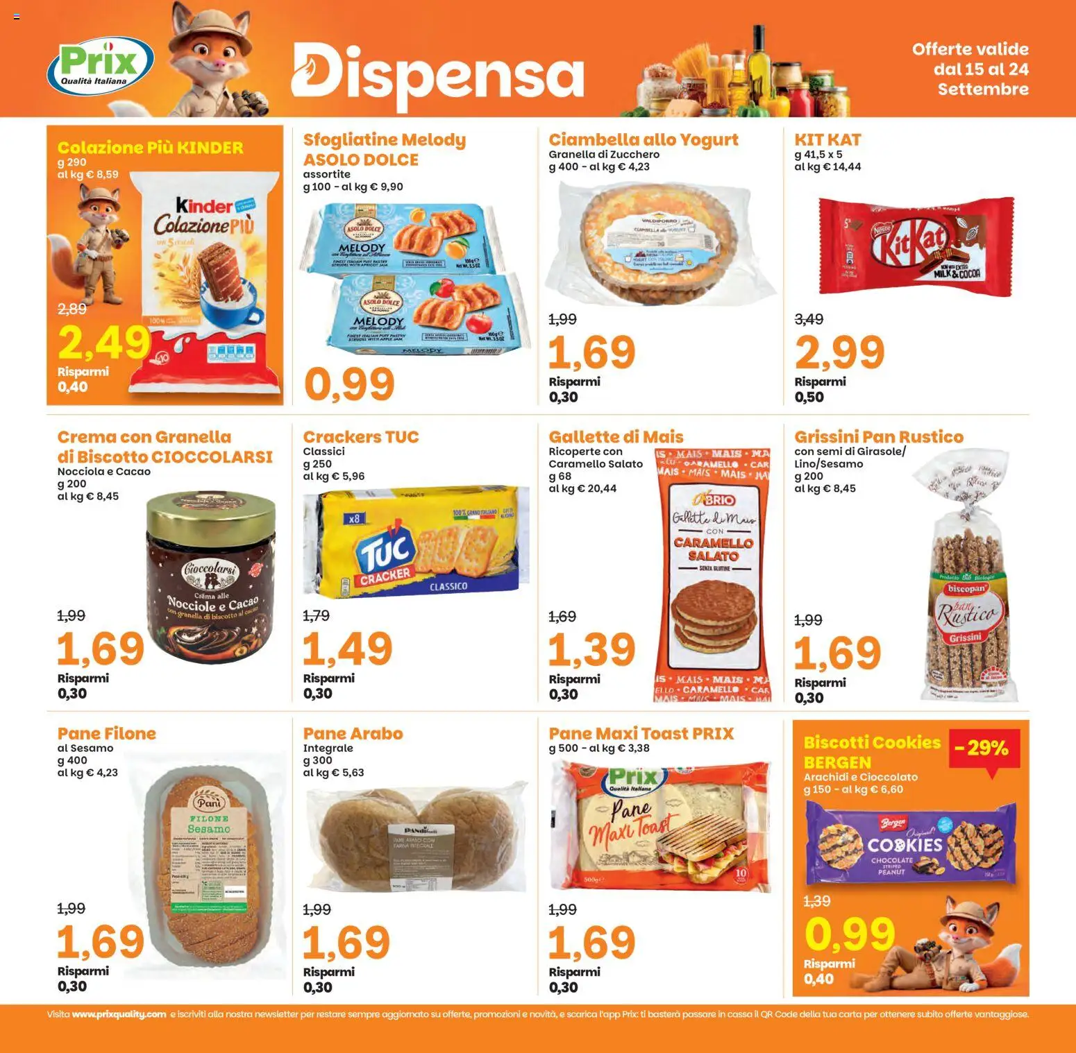 Volantino Prix del 15/09/2026 | Pagina: 16 | Prodotti: Yogurt, Nocciole, Mais, Cacao
