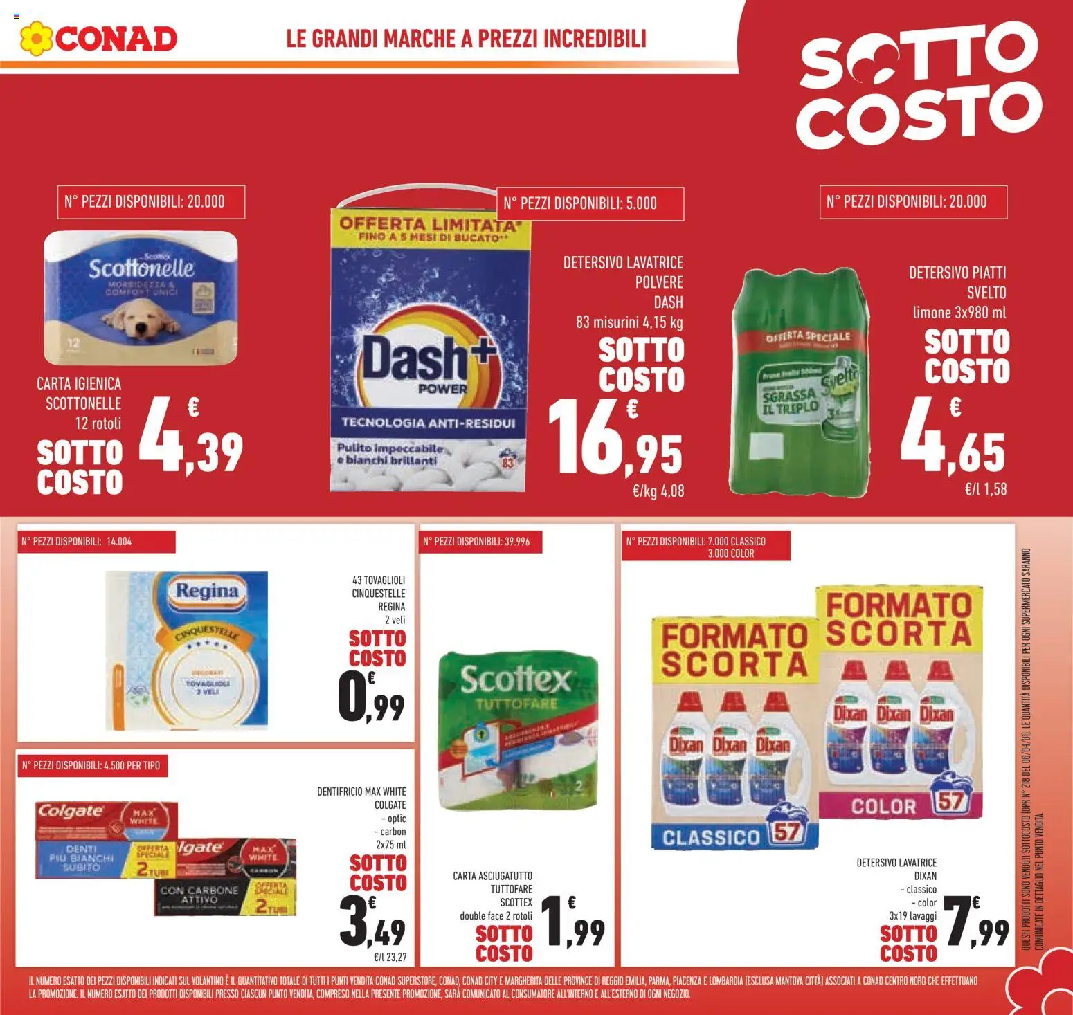 Volantino Conad del 04.06.2026 | Pagina: 9 | Prodotti: Carta igienica, Dentifricio, Limone, Lavatrice