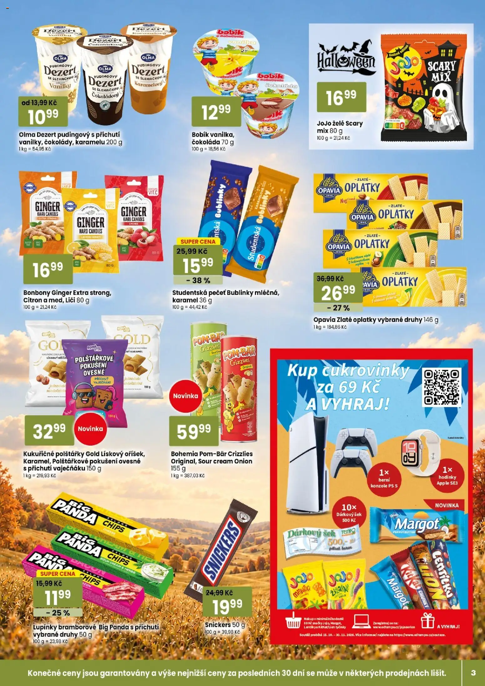 TEMPO leták - market od 21.10.2026 | Strana: 3 | Produkty: Čokoláda, Bonbóny, Apple, Studentská pečeť
