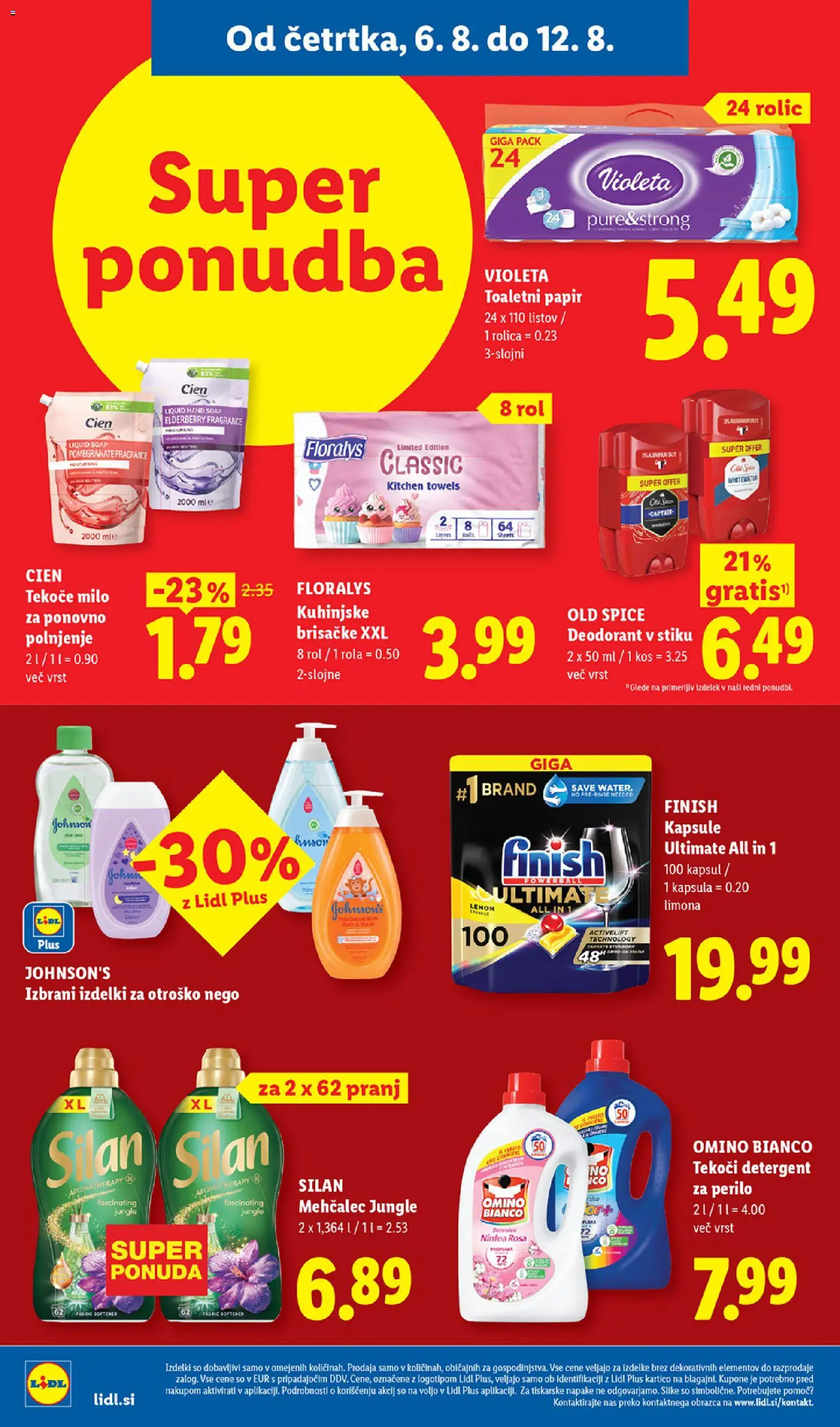 Novi Lidl katalog ponudbe – veljaven od 06.08.2026 | Stran: 20 | Izdelki: Toaletni papir, Milo, Deodorant, Detergent