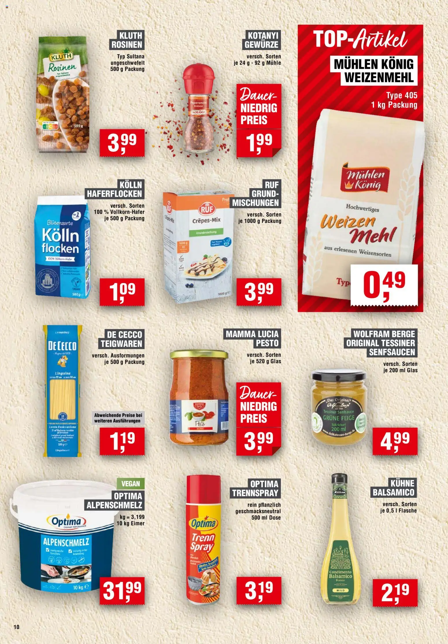 Handelshof Prospekt – gültig ab 01.10.2026 | Seite: 10 | Produkte: Mühle, Weizenmehl, Rosinen, Gewürze