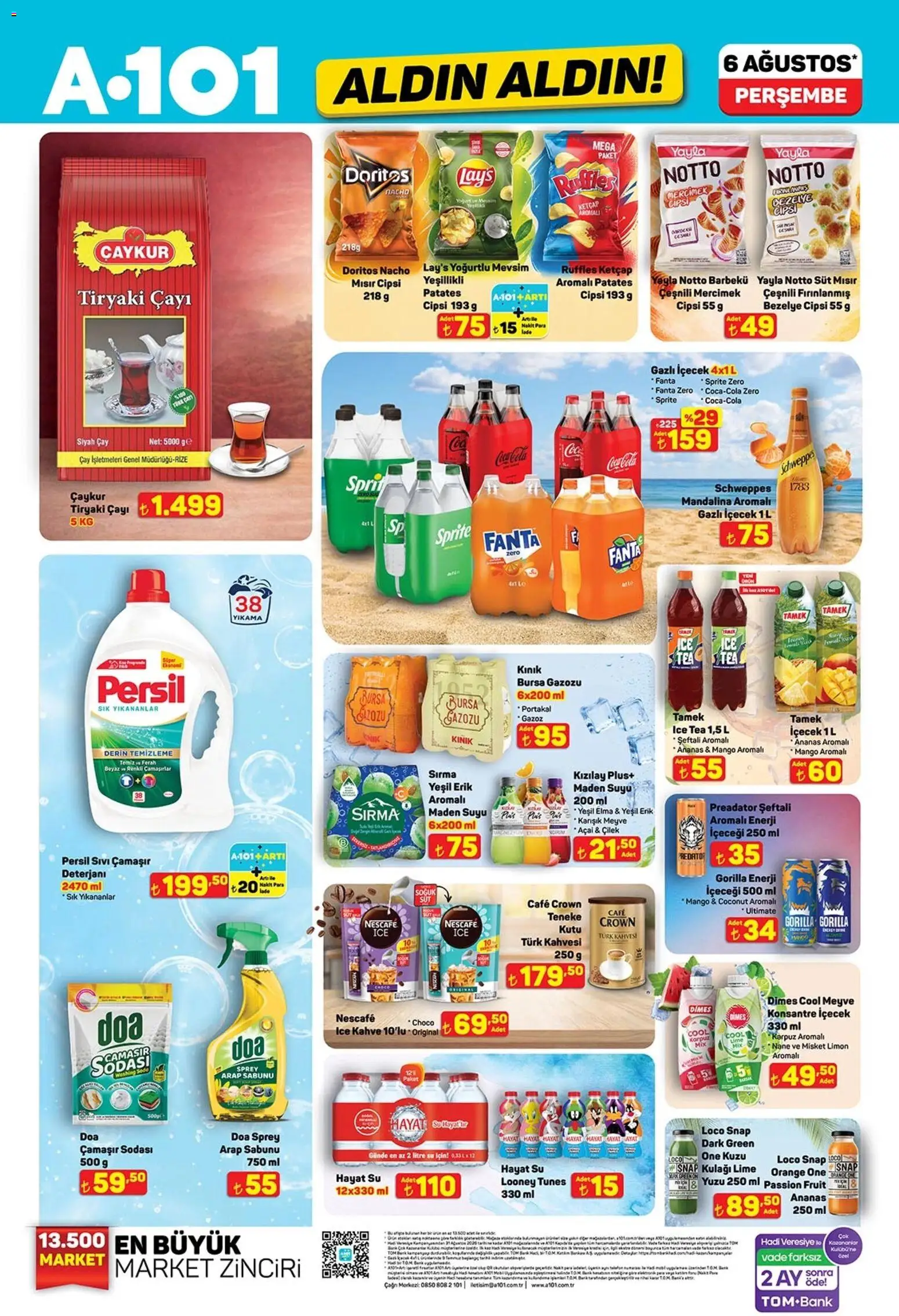 A101 - Katalog Aldın Aldın - 06 Ağustos 2026 tarihinden itibaren geçerlidir | Sayfa: 2 | Ürünler: Süt, Patates, Bezelye, Sprite