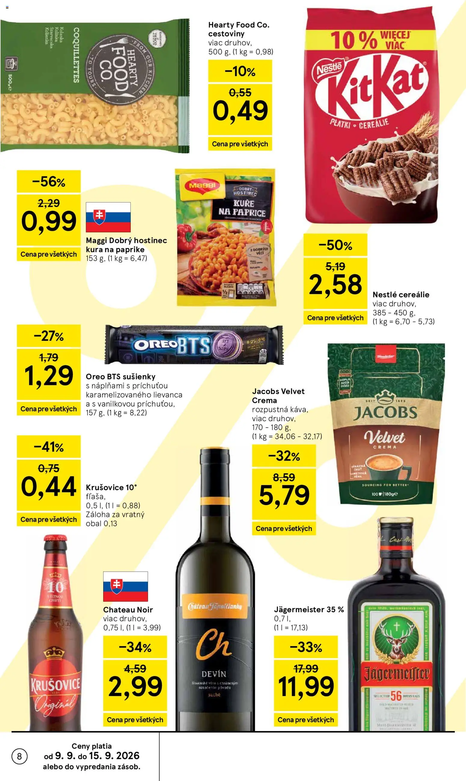 Nové Tesco akcie – leták je platný od 09.09.2026 | Strana: 8