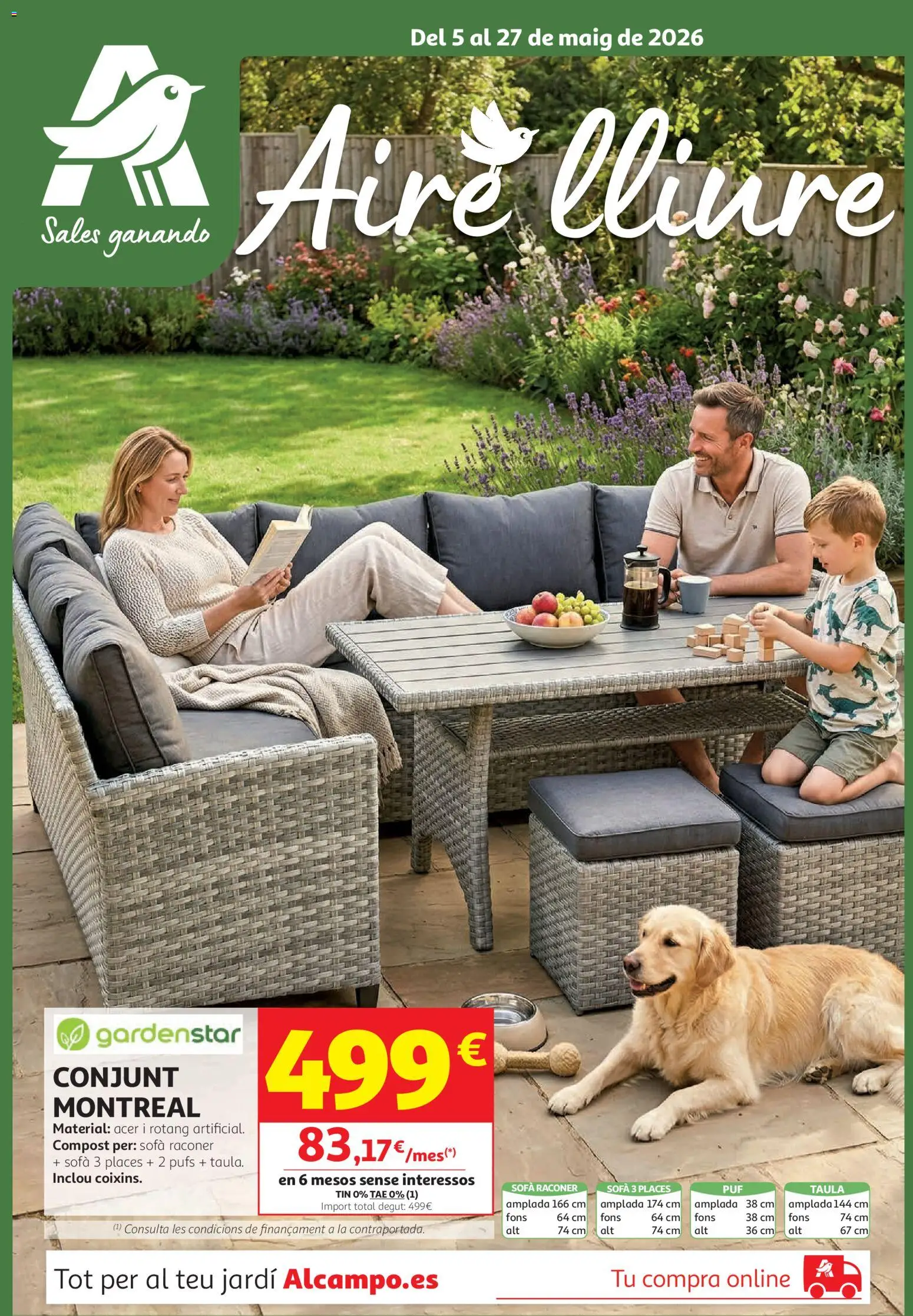 Alcampo Aire Libre HP Cat │ válido desde el 05.05.2026 | Página: 1 | Productos: Sofá