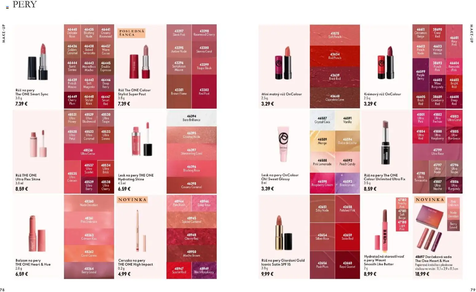 Nové Oriflame akcie – leták je platný od 11.11.2026 | Strana: 40 | Produkty: Rúž na pery, Ceruzka, Mango, Mocha