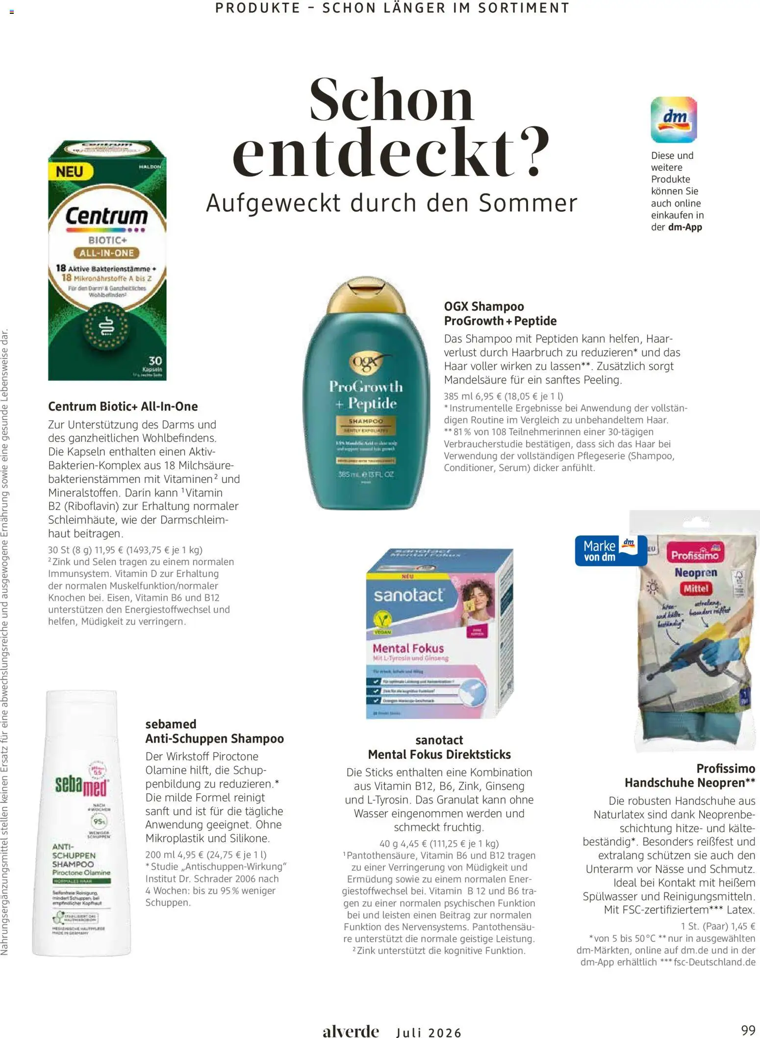 dm drogerie Prospekt – gültig ab 01.07.2026 | Seite: 99 | Produkte: Shampoo, Wasser, Serum, Handschuhe