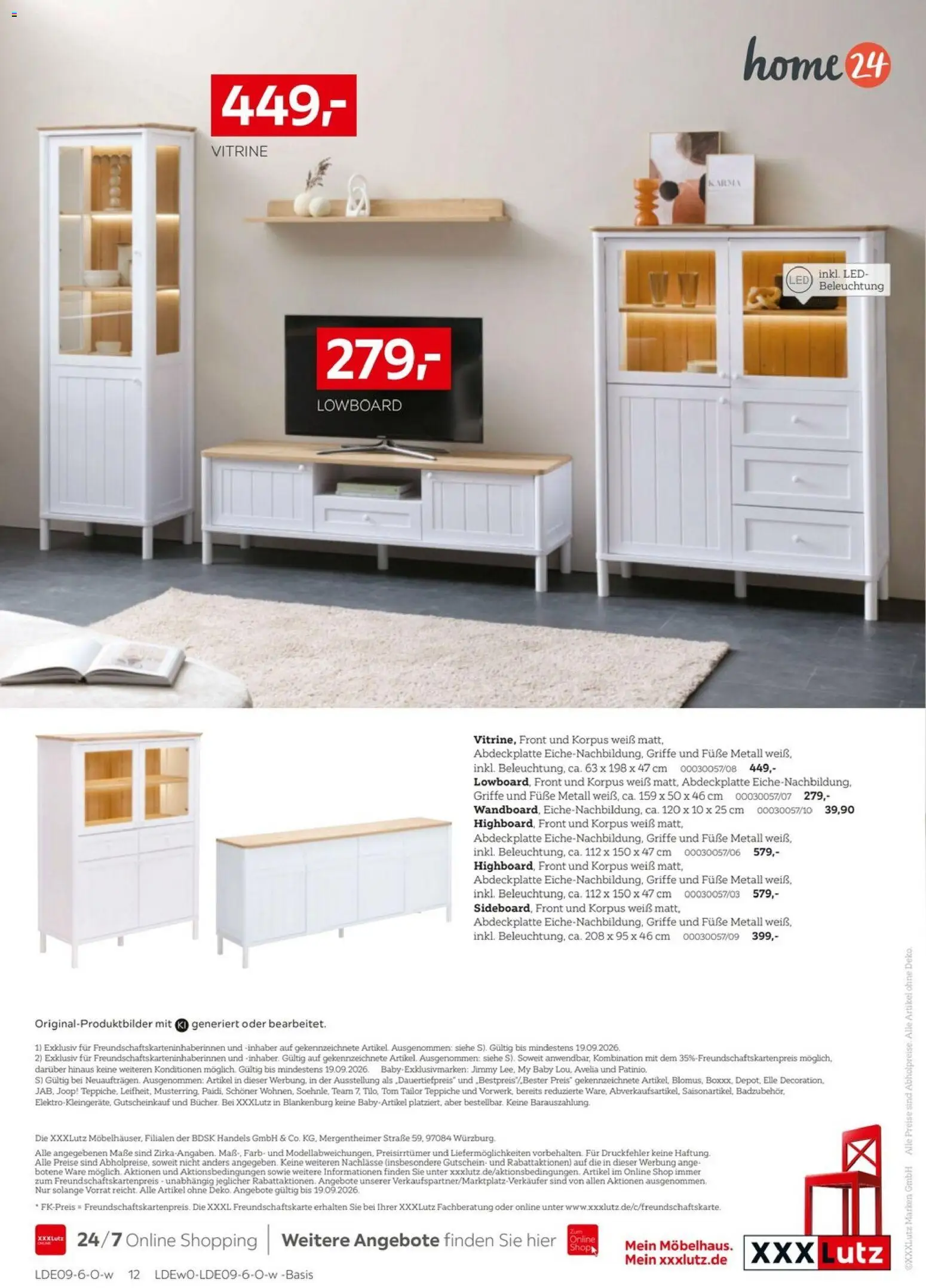 XXXLutz Bis zu 73% auf Wohnen – gültig ab 05.09.2026 | Seite: 12 | Produkte: Lowboard, Vitrine