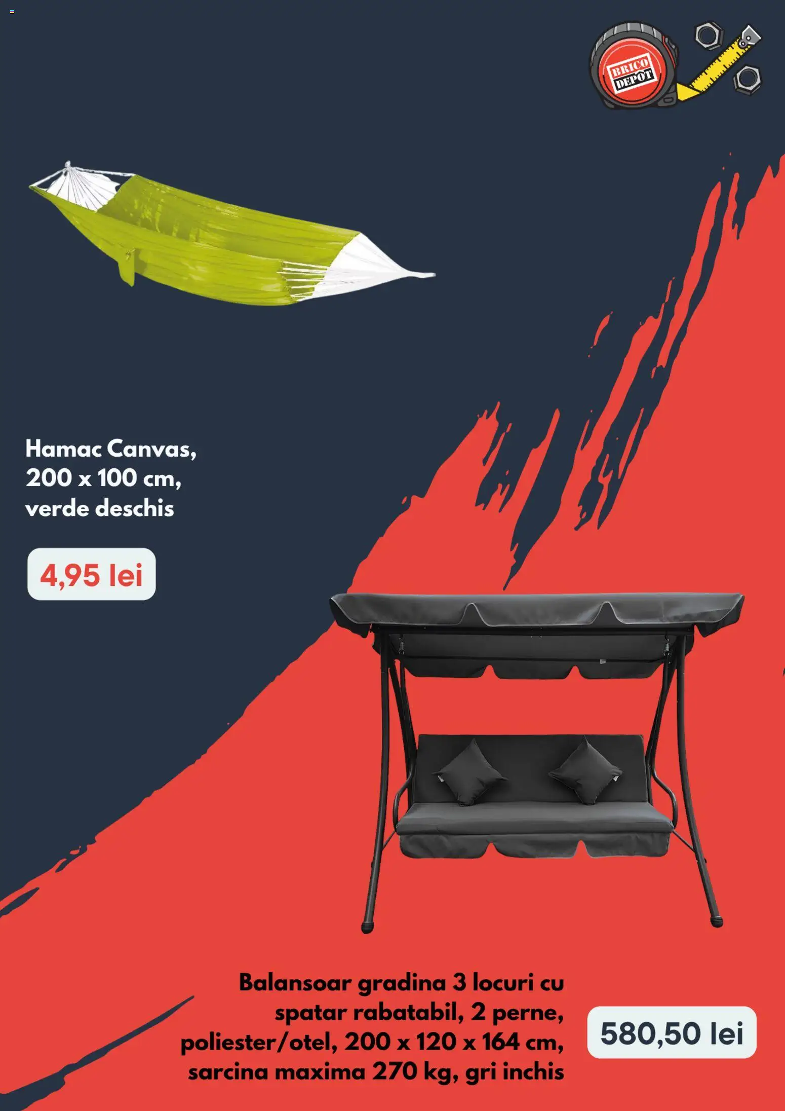 Noul catalog Brico Depot – valabil de la 20.08.2026 | Pagină: 3 | Produse: Gradina, Hamac, Balansoar