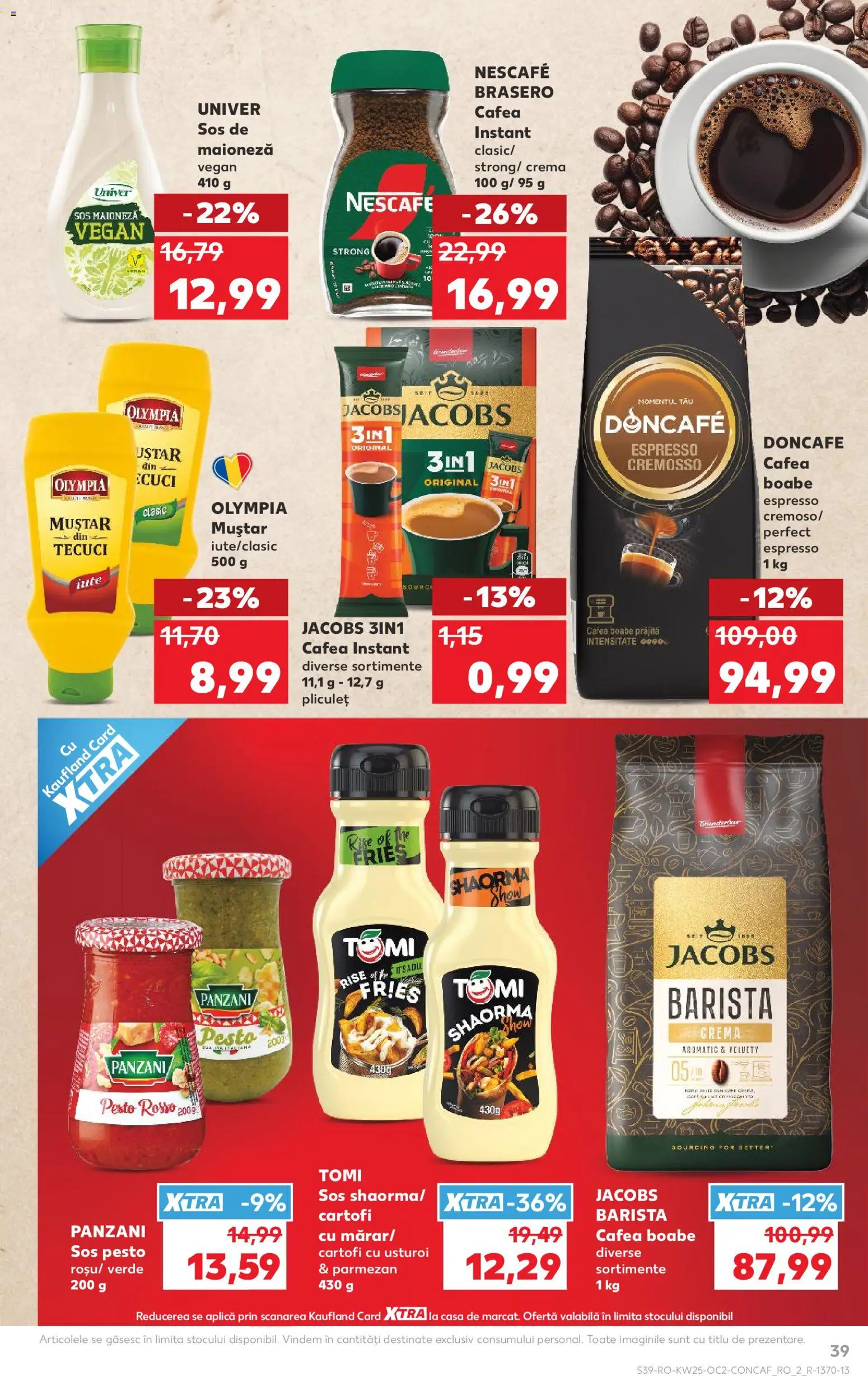 Noul catalog Kaufland – valabil de la 17.06.2026 | Pagină: 39 | Produse: Cremă, Cafea, Maioneză, Sos