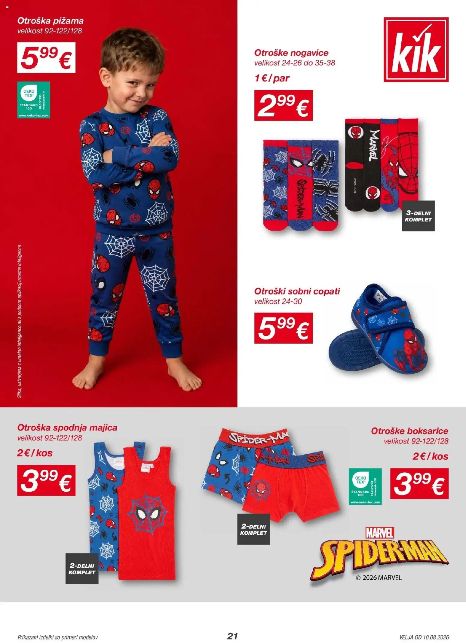 Novi Kik katalog ponudbe – veljaven od 10.08.2026 | Stran: 21 | Izdelki: Pižama, Kos, Majica, Nogavice