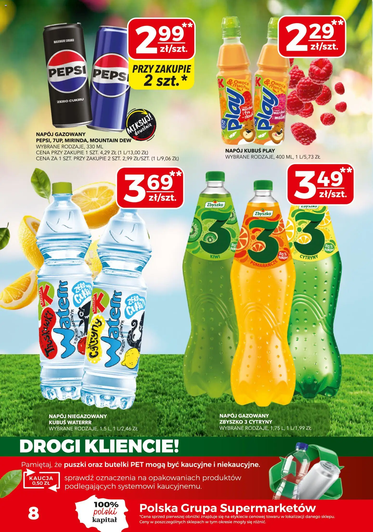 Top Market gazetka od 18.06.2026 | Strona: 8 | Produkty: Pepsi, Cytryny, Kiwi, Owoce