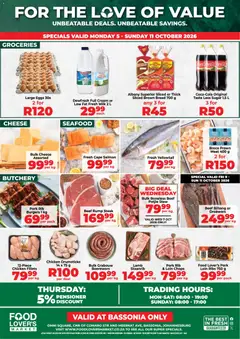 Food Lover's Market specials catalogue – valid from 05/10/2026 | Page: 2 | Products: Chicken drumsticks, Ribs, Cheese, Sugar