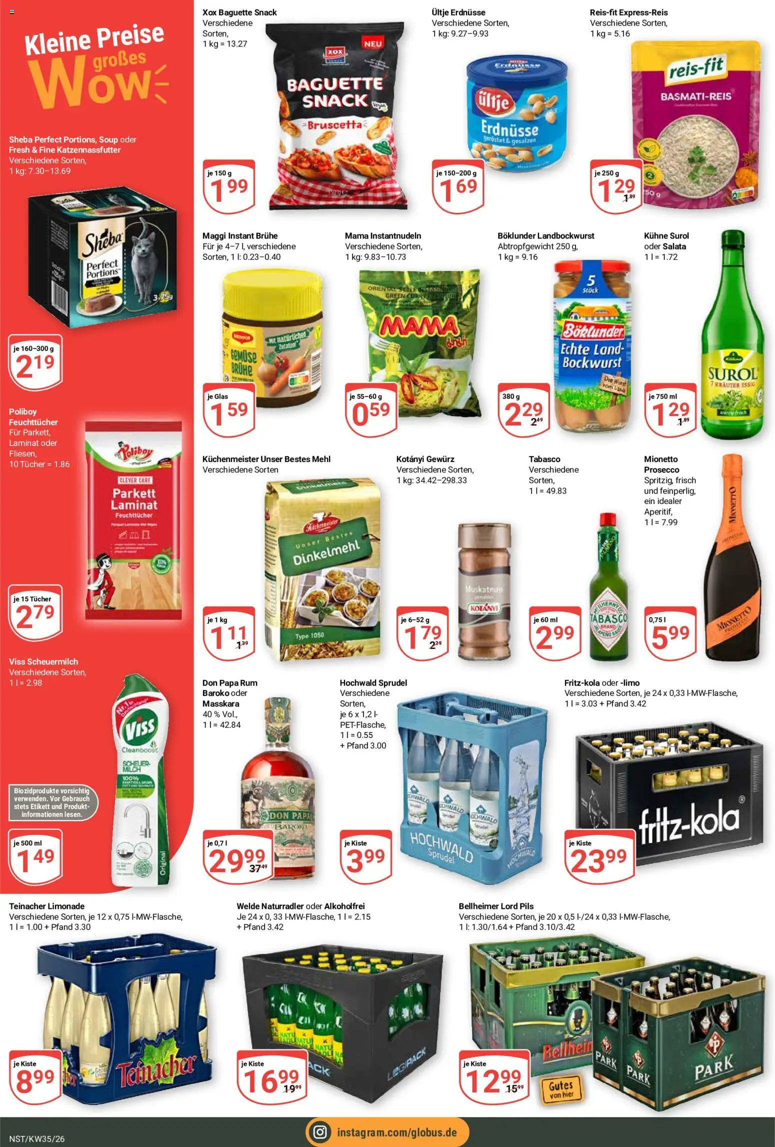 Globus Prospekt Neustadt a.d. Weinstraße – gültig ab 24.08.2026 | Seite: 6 | Produkte: Ultje erdnusse, Mehl, Milch, Limonade